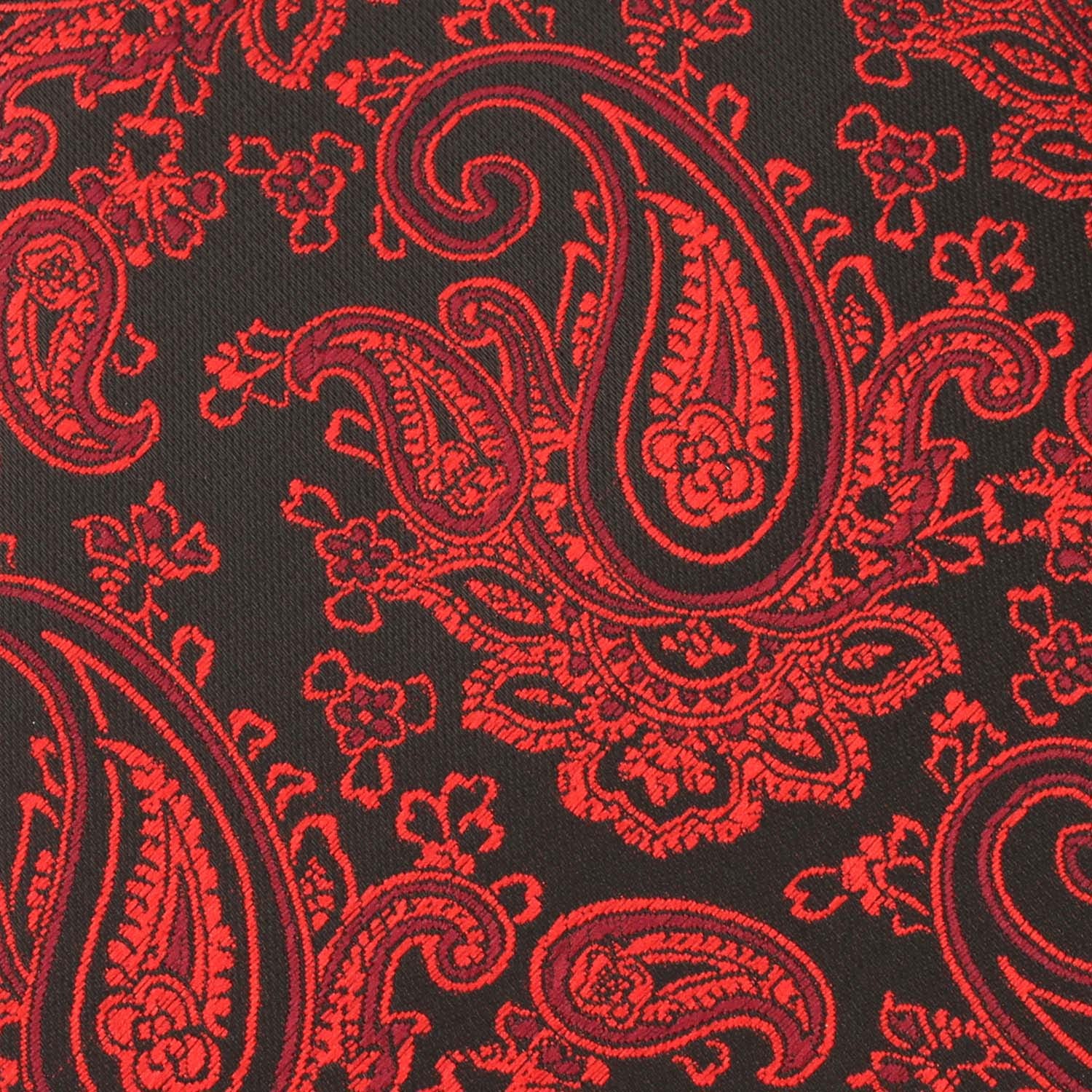 Paisley Red and Black Skinny Tie - Image 4