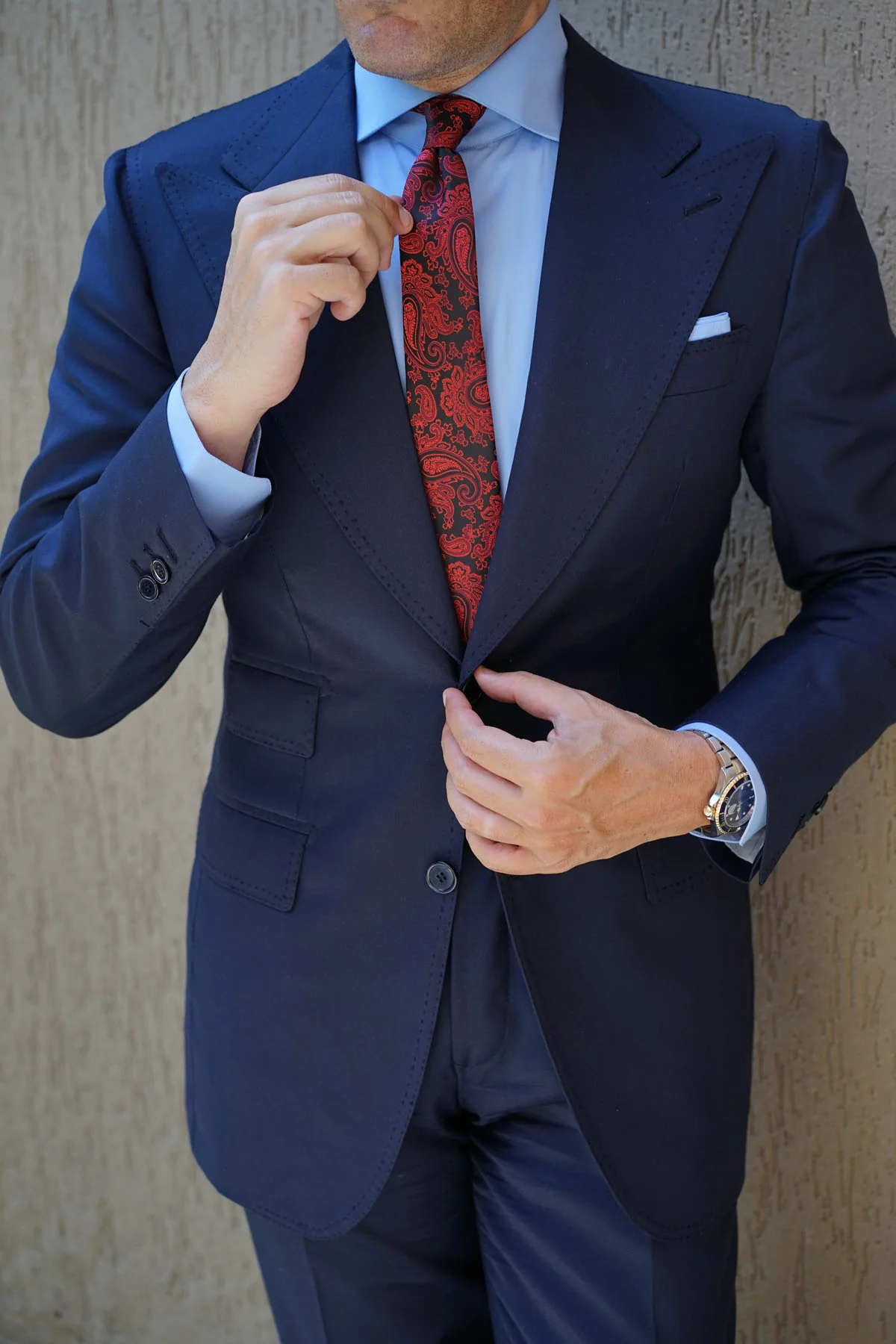 Paisley Red and Black Skinny Tie - Image 7