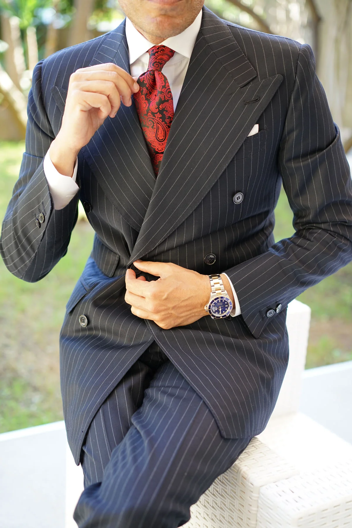Paisley Red and Black Tie - Image 11