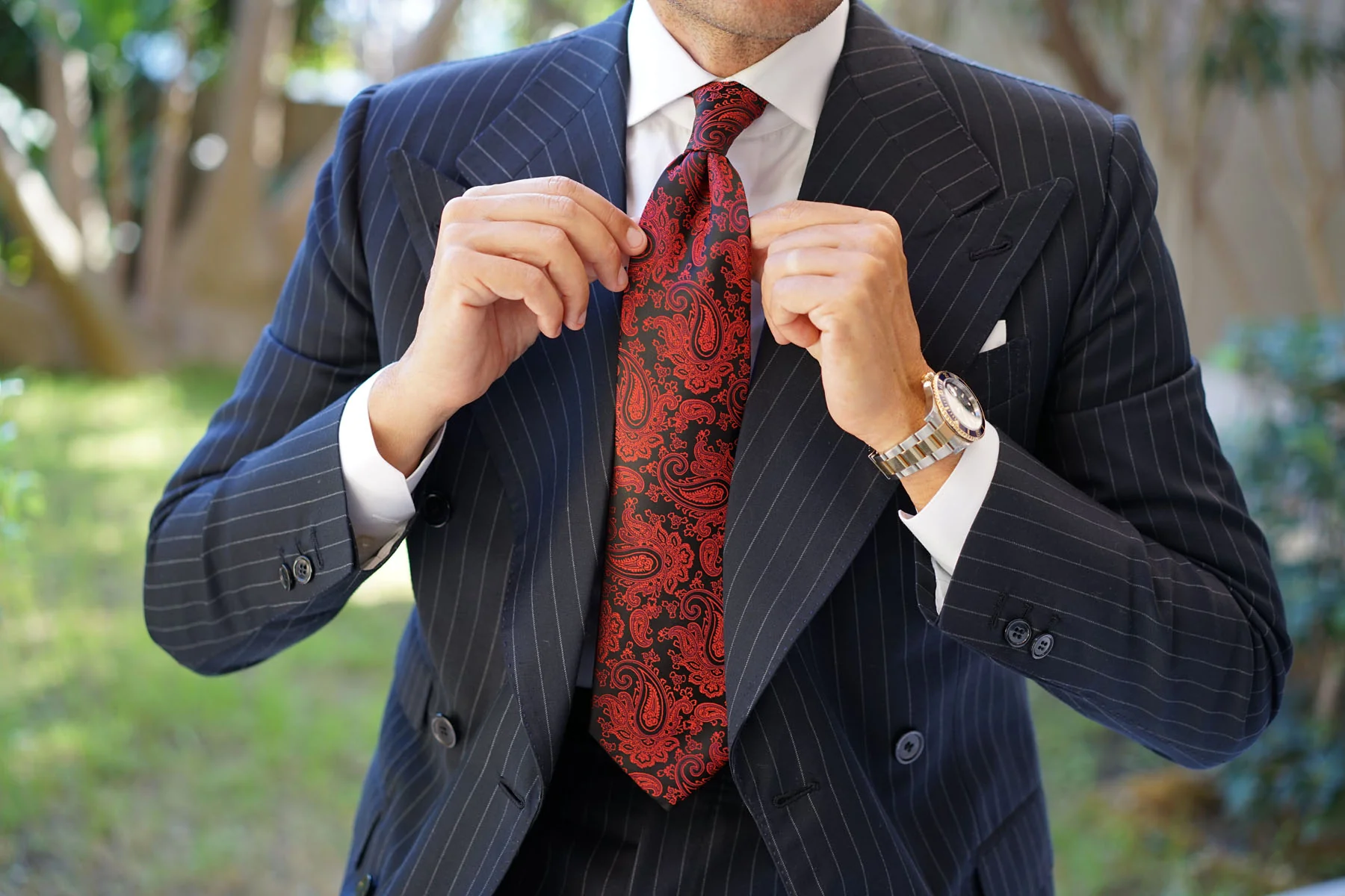 Paisley Red and Black Tie - Image 15