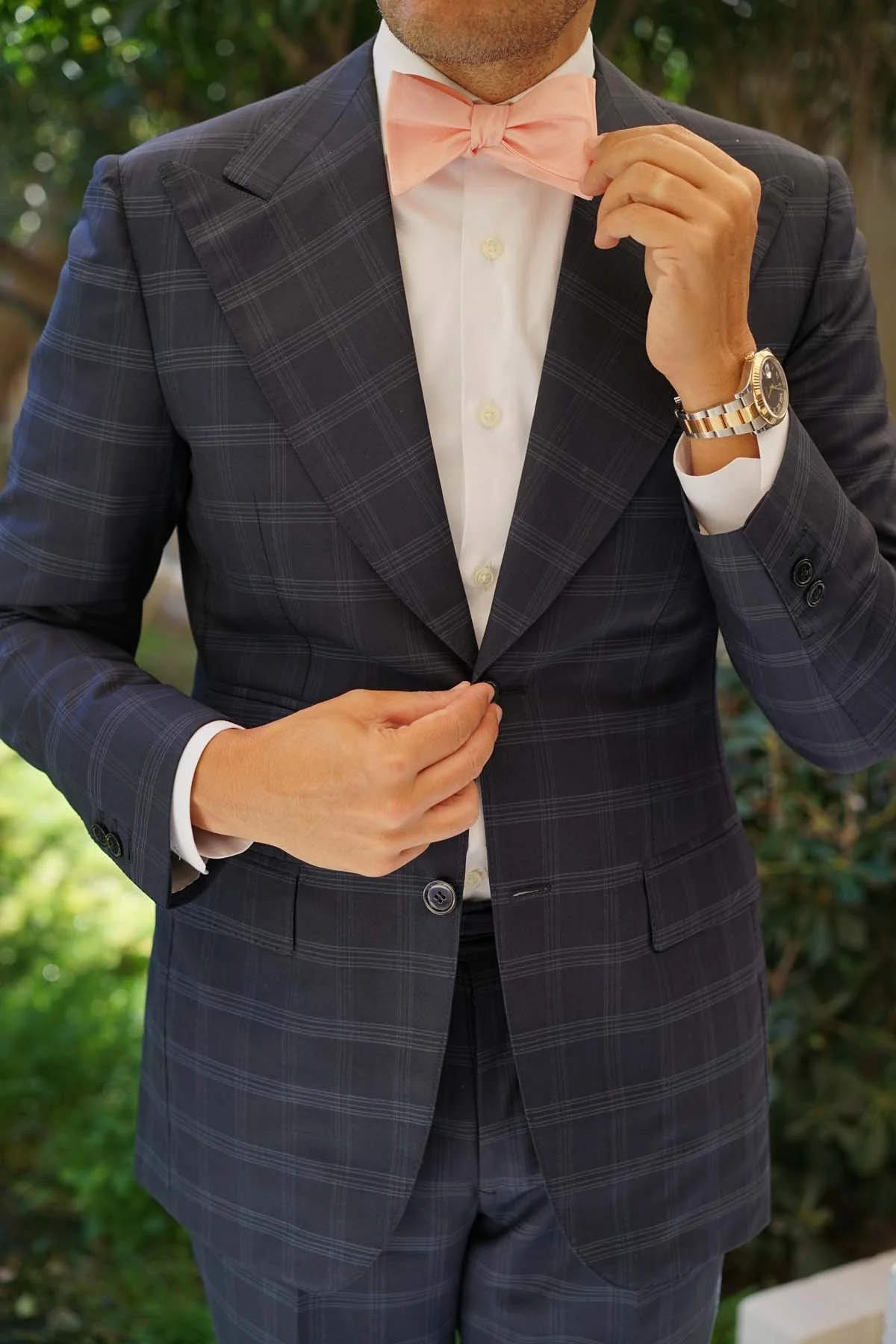 Peach Grain Self Bow Tie - Image 5