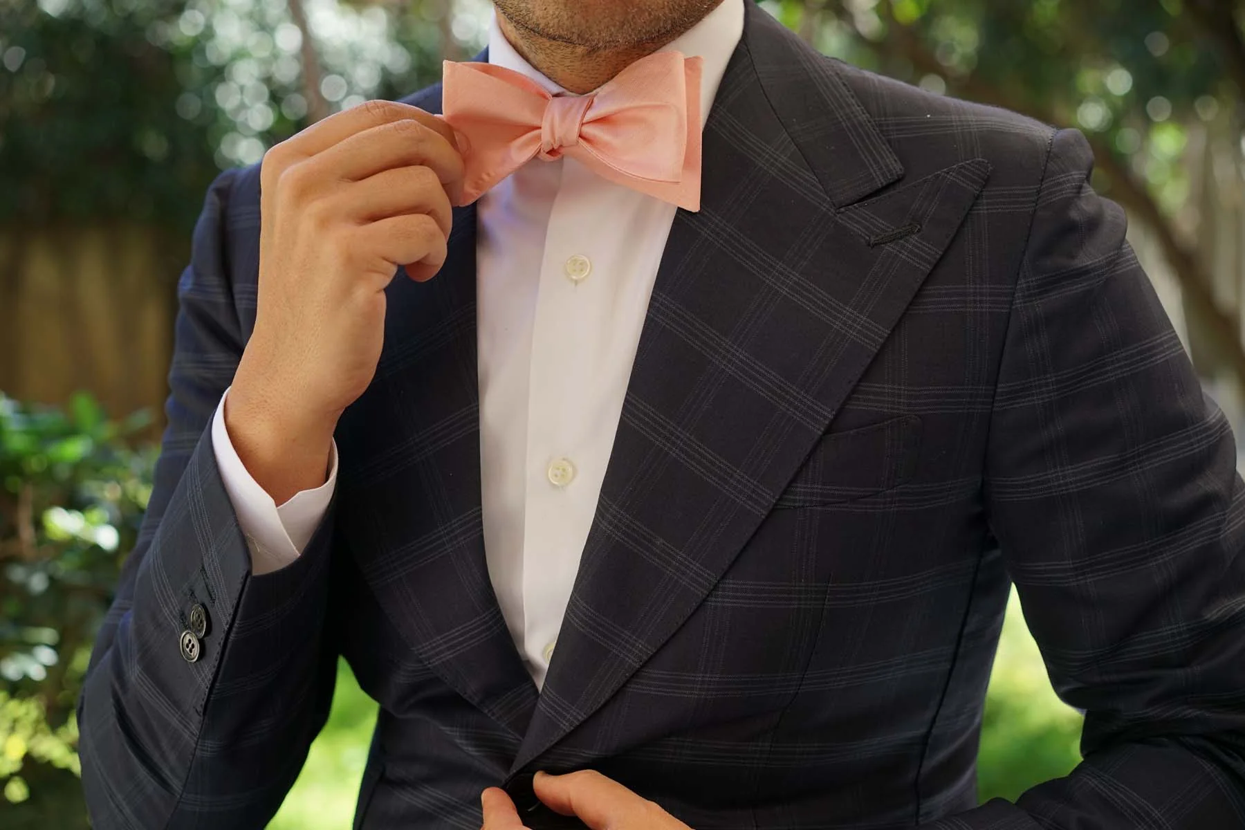 Peach Grain Self Bow Tie - Image 6