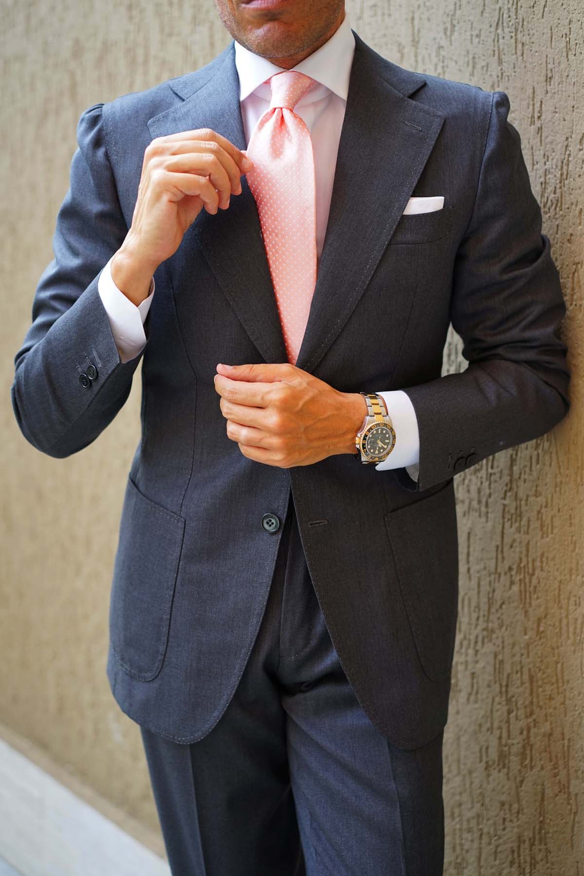 Peach Mini Polka Dots Necktie - Image 13