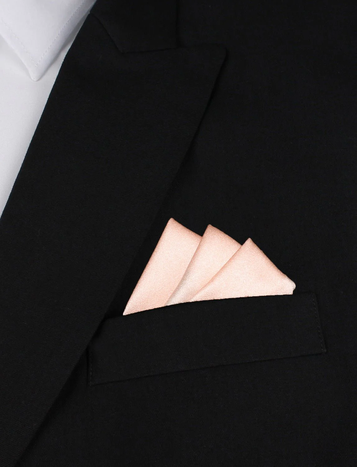 Peach Satin Pocket Square - Image 3