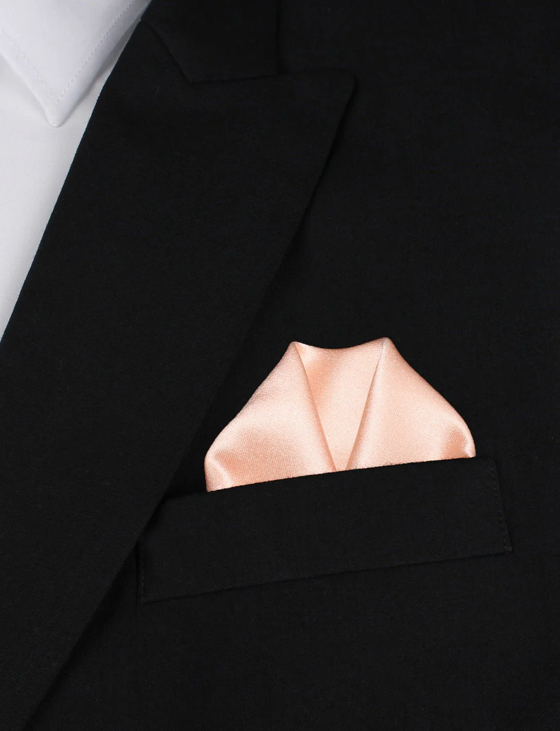 Peach Satin Pocket Square - Image 4