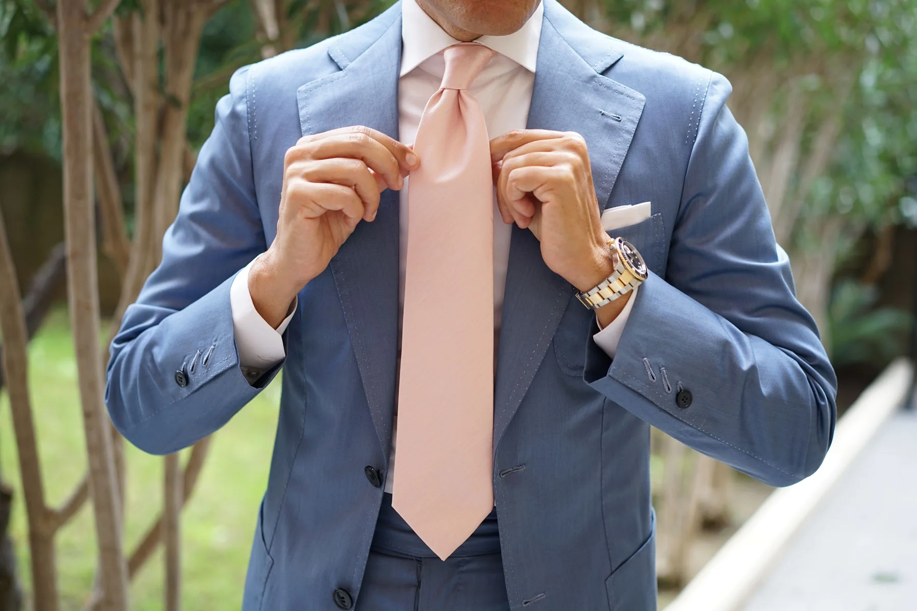 Peach Slub Necktie - Image 6