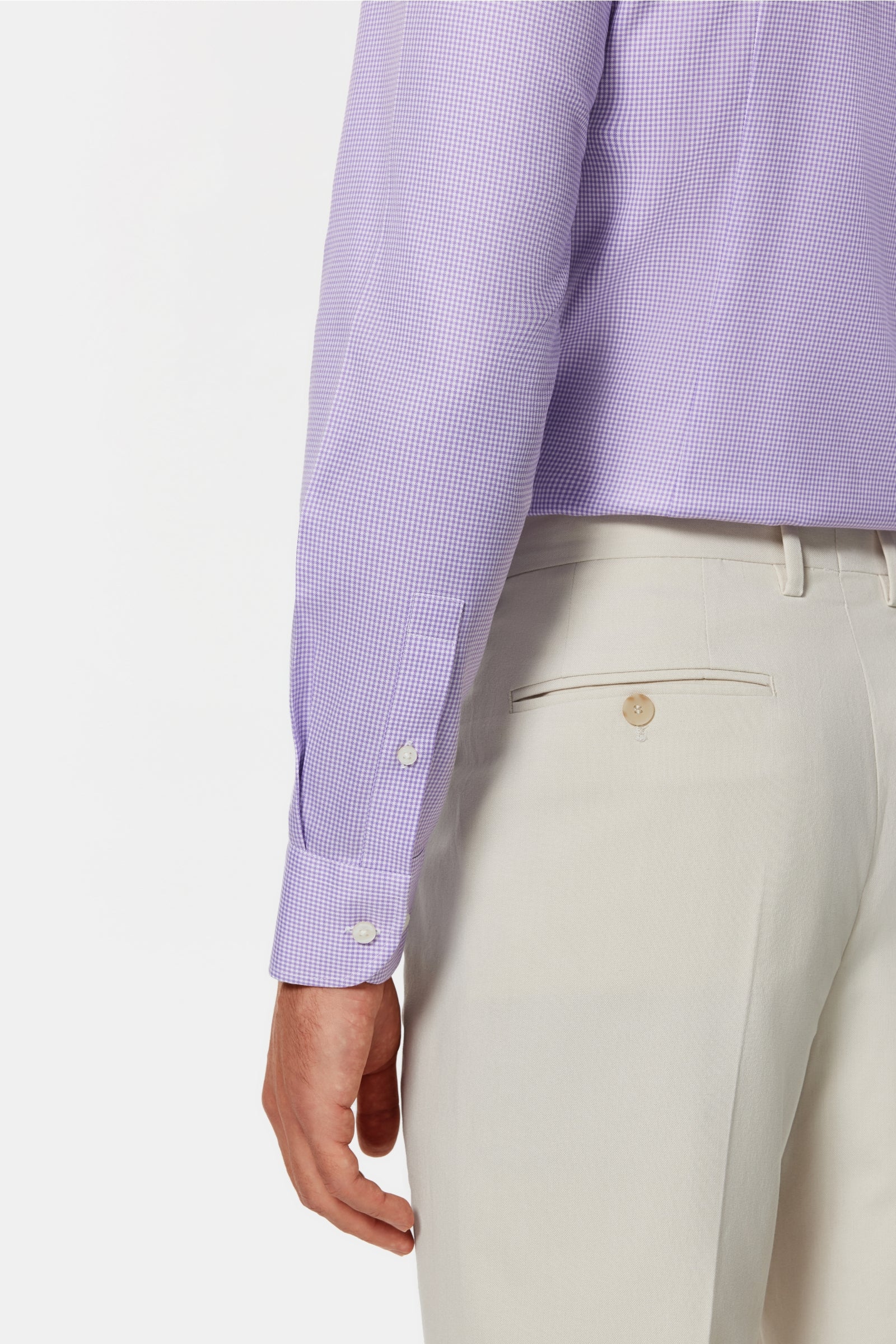 Perry Purple Gingham Twill Non-Iron Shirt - Image 11