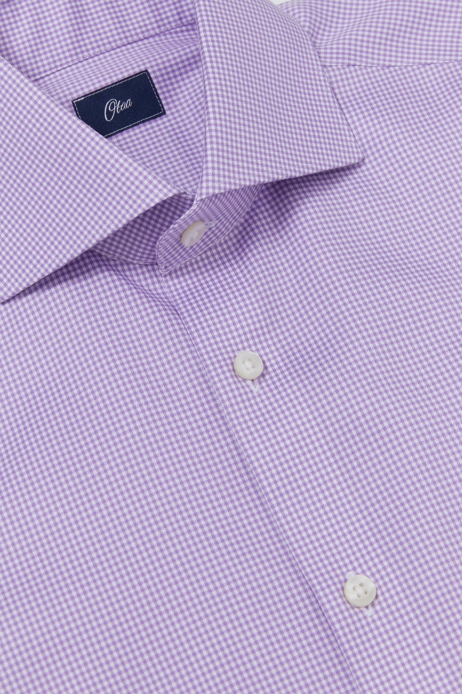 Perry Purple Gingham Twill Non-Iron Shirt - Image 6