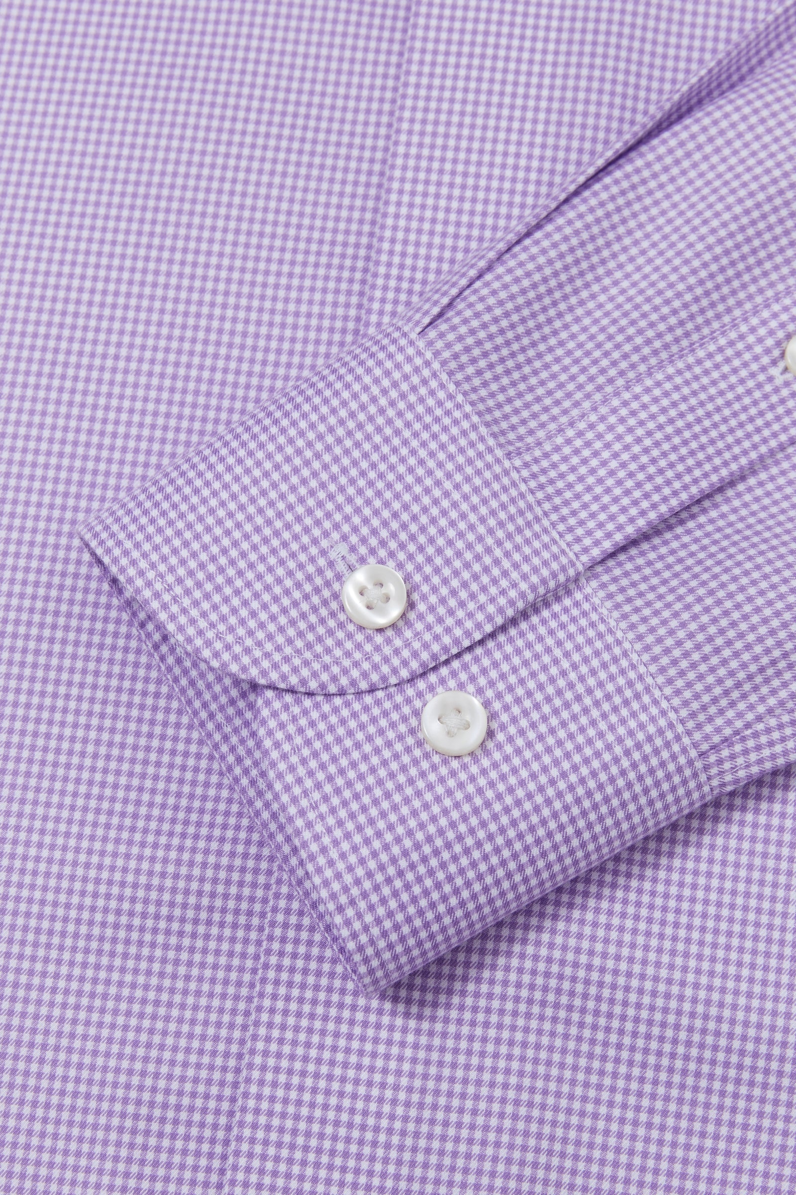 Perry Purple Gingham Twill Non-Iron Shirt - Image 8