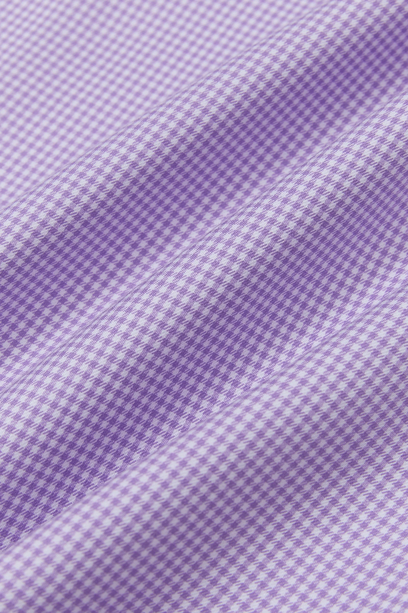 Perry Purple Gingham Twill Non-Iron Shirt - Image 9