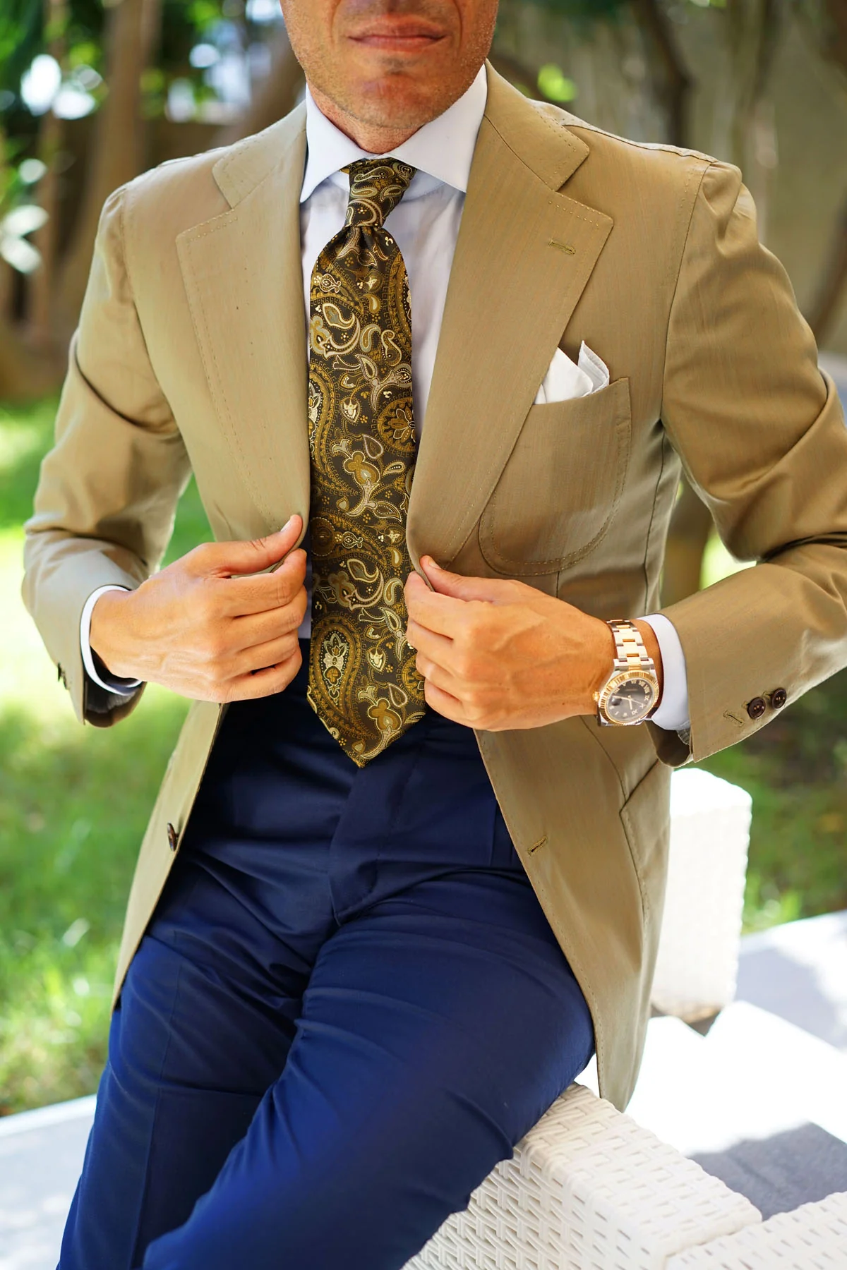 Persian Paisley Brown Tie - Image 8