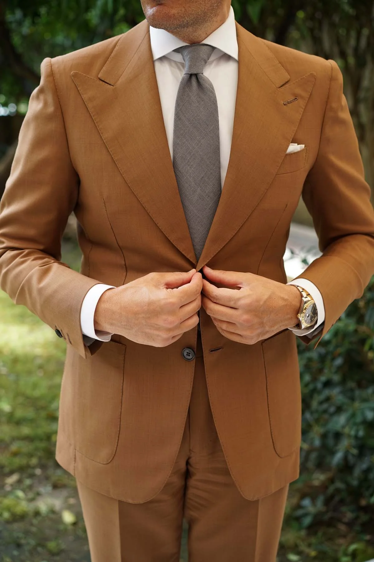 Pewter Grey Linen Necktie - Image 9