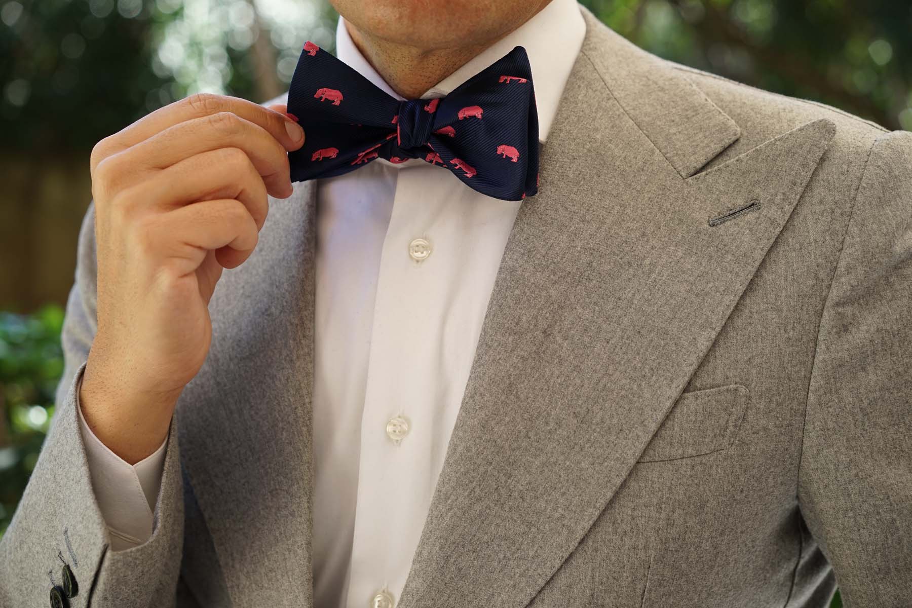Pink Hippo Self Bow Tie - Image 7