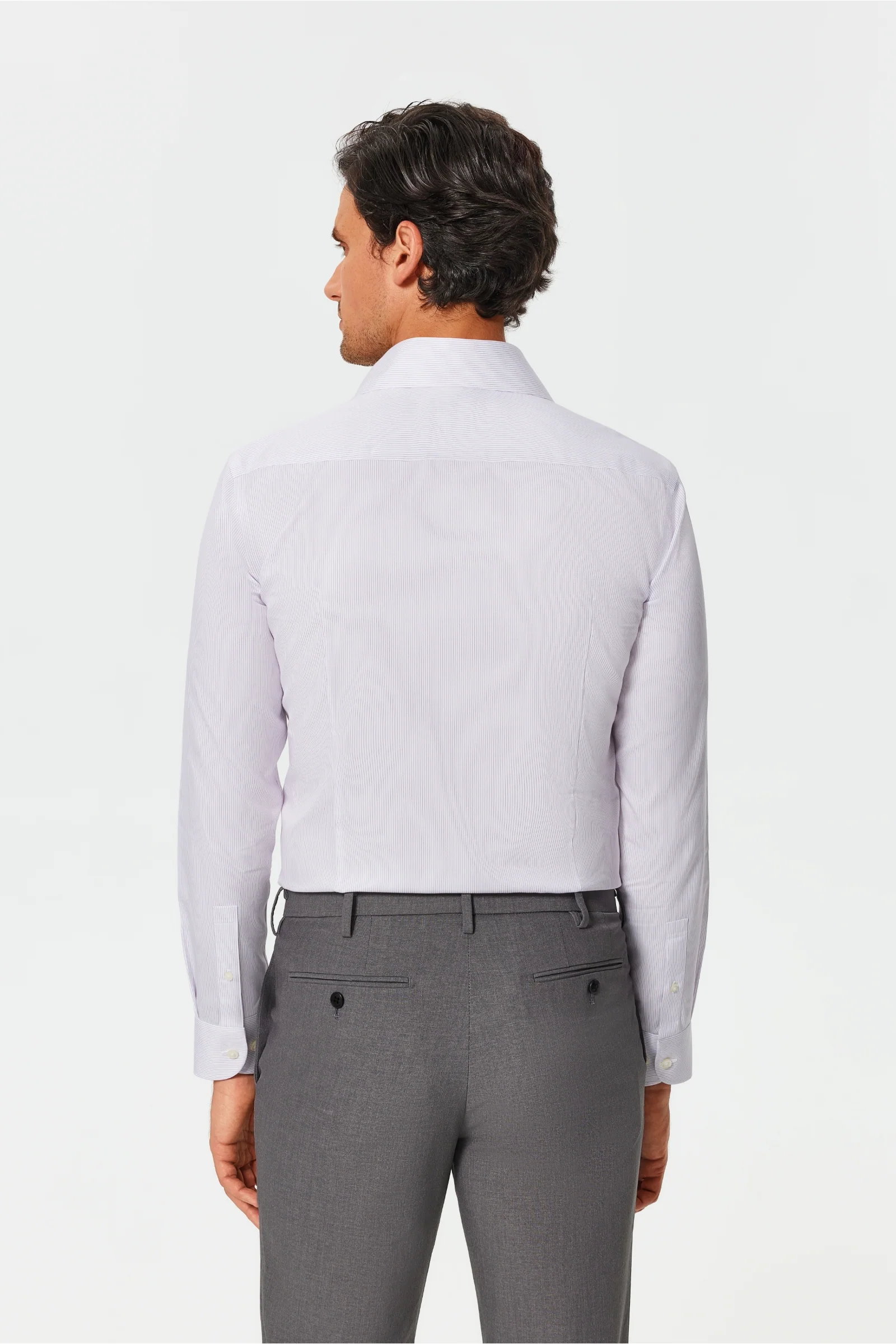 Poloni Purple Twill Non-Iron Shirt - Image 12
