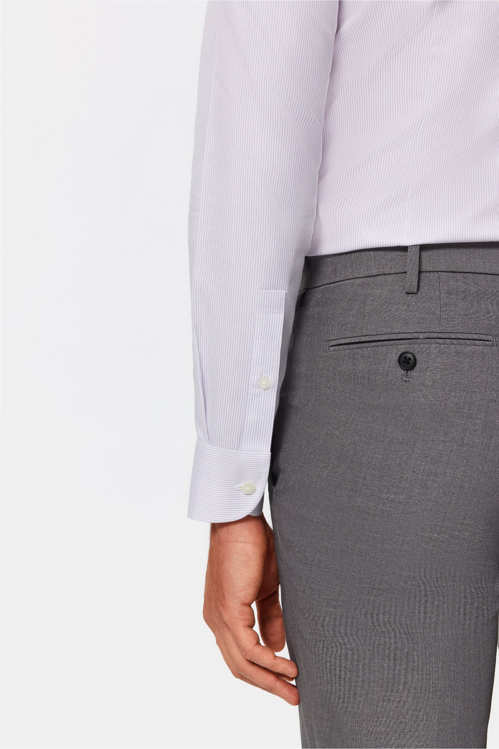 Poloni Purple Twill Non-Iron Shirt - Image 13