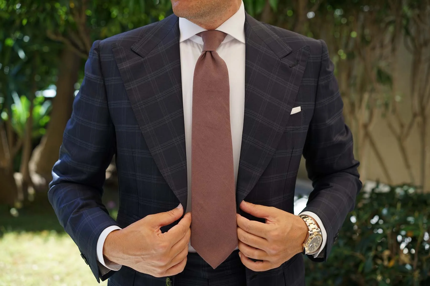 Portobello Grey Brown Linen Necktie - Image 10