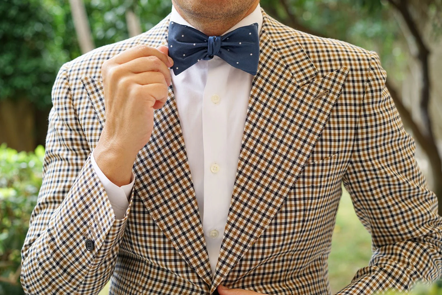 Prussian Polka Dots Self Bow Tie - Image 10