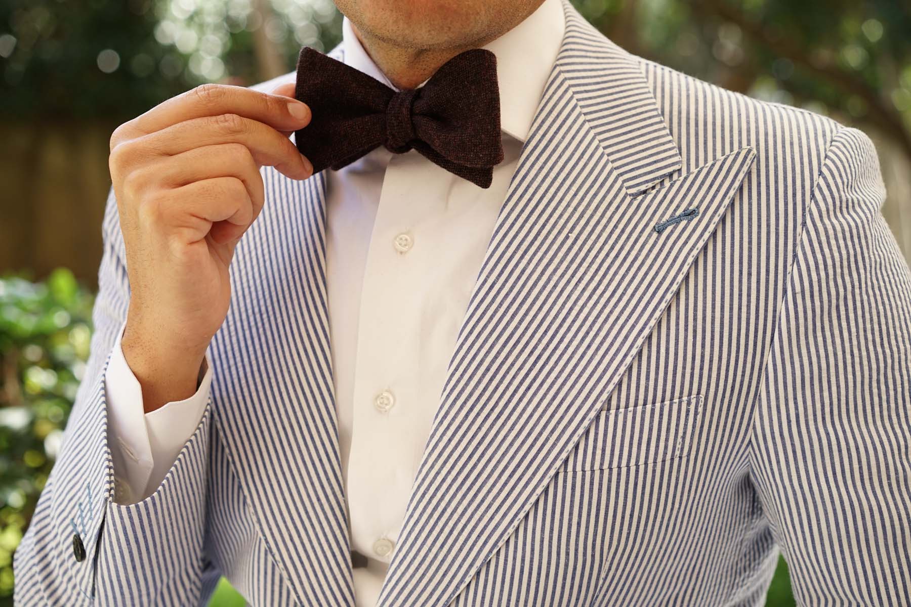 Rambouillet Donegal Brown Wool Self Bow Tie - Image 8