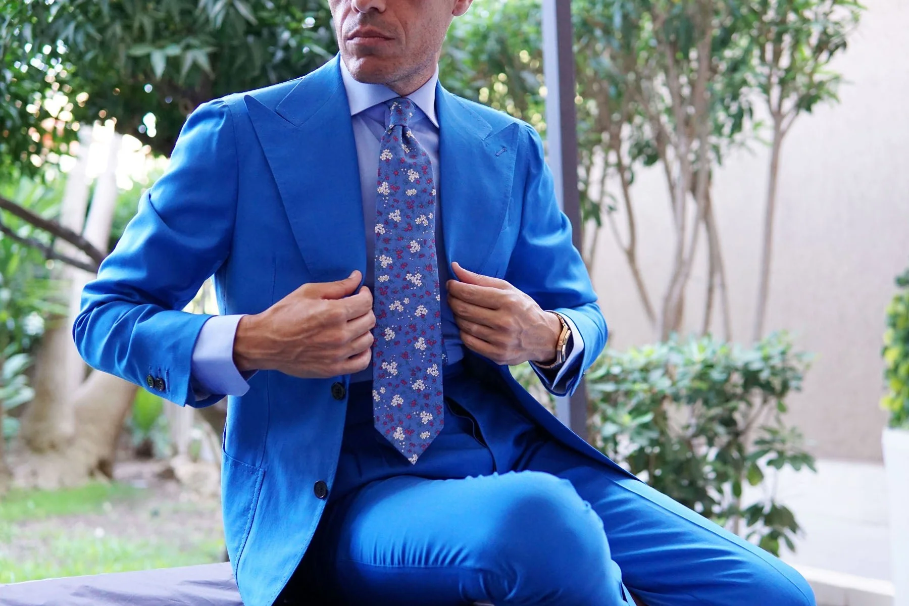 Ravenna Blue Floral Necktie - Image 12