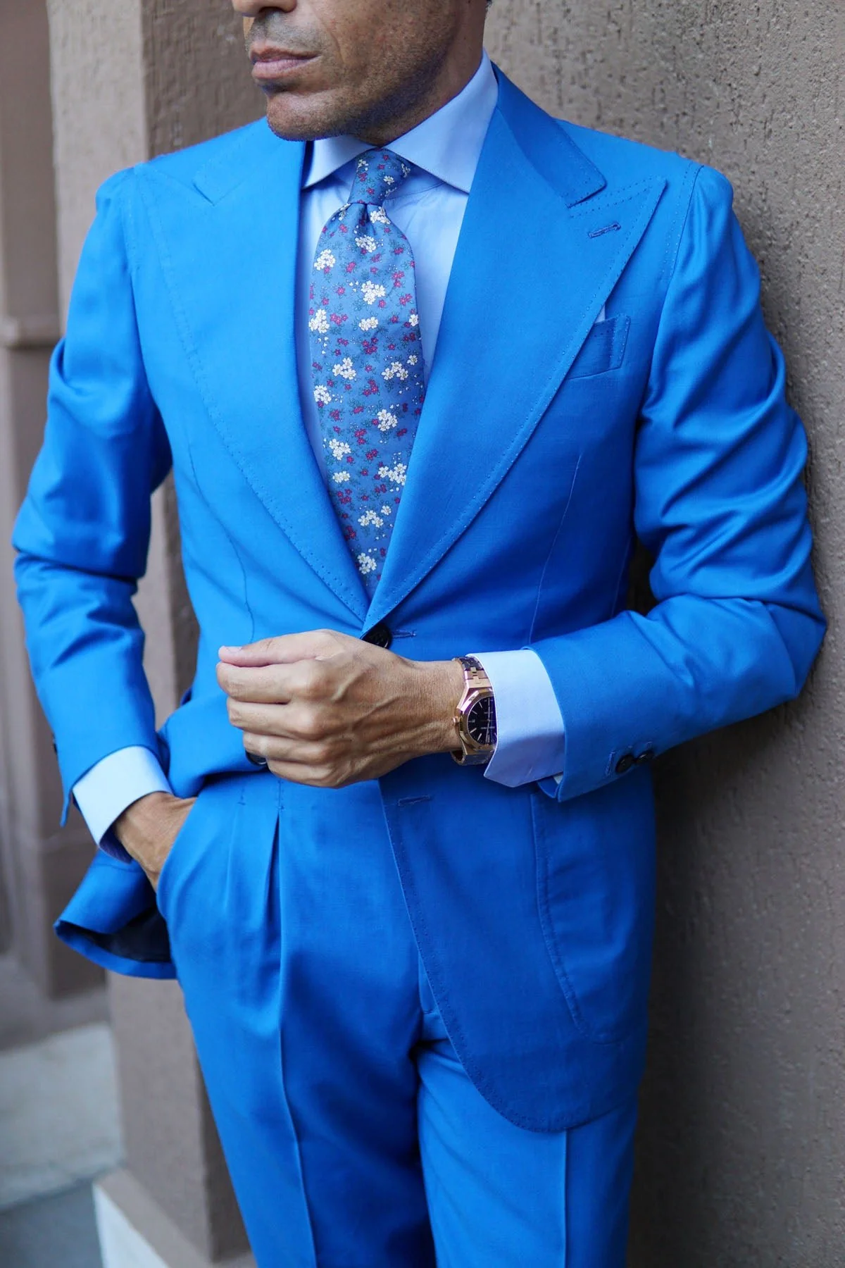 Ravenna Blue Floral Necktie - Image 7