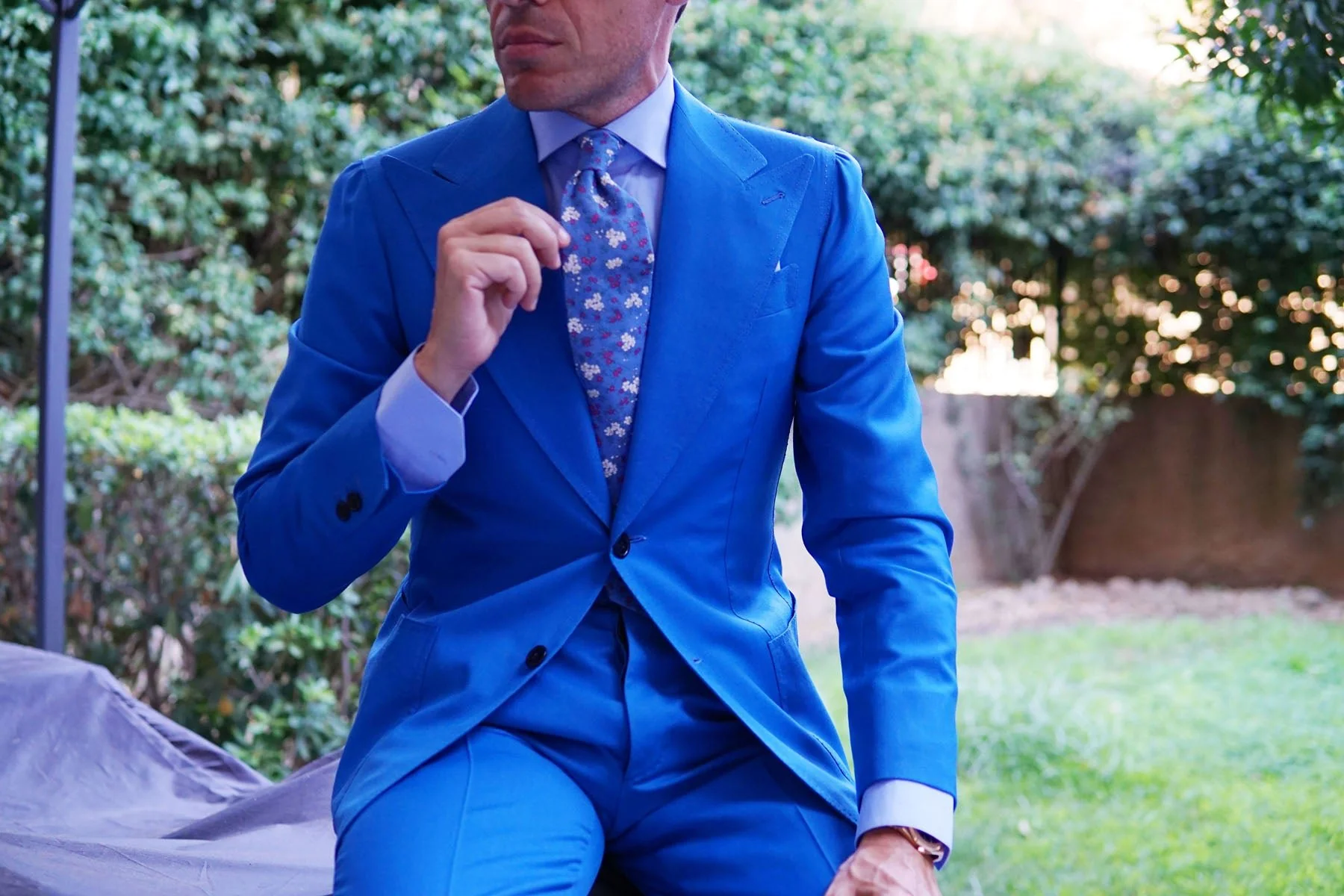 Ravenna Blue Floral Necktie - Image 8