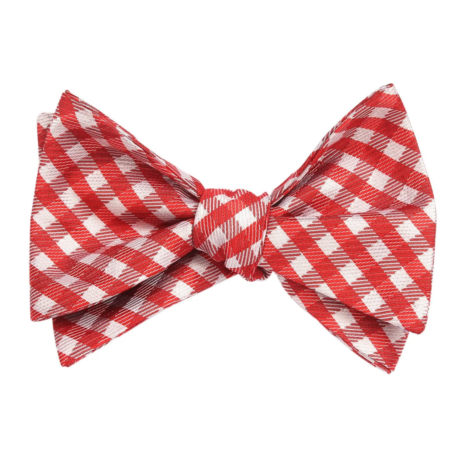 Red Gingham Self Tie Bow Tie - Image 2