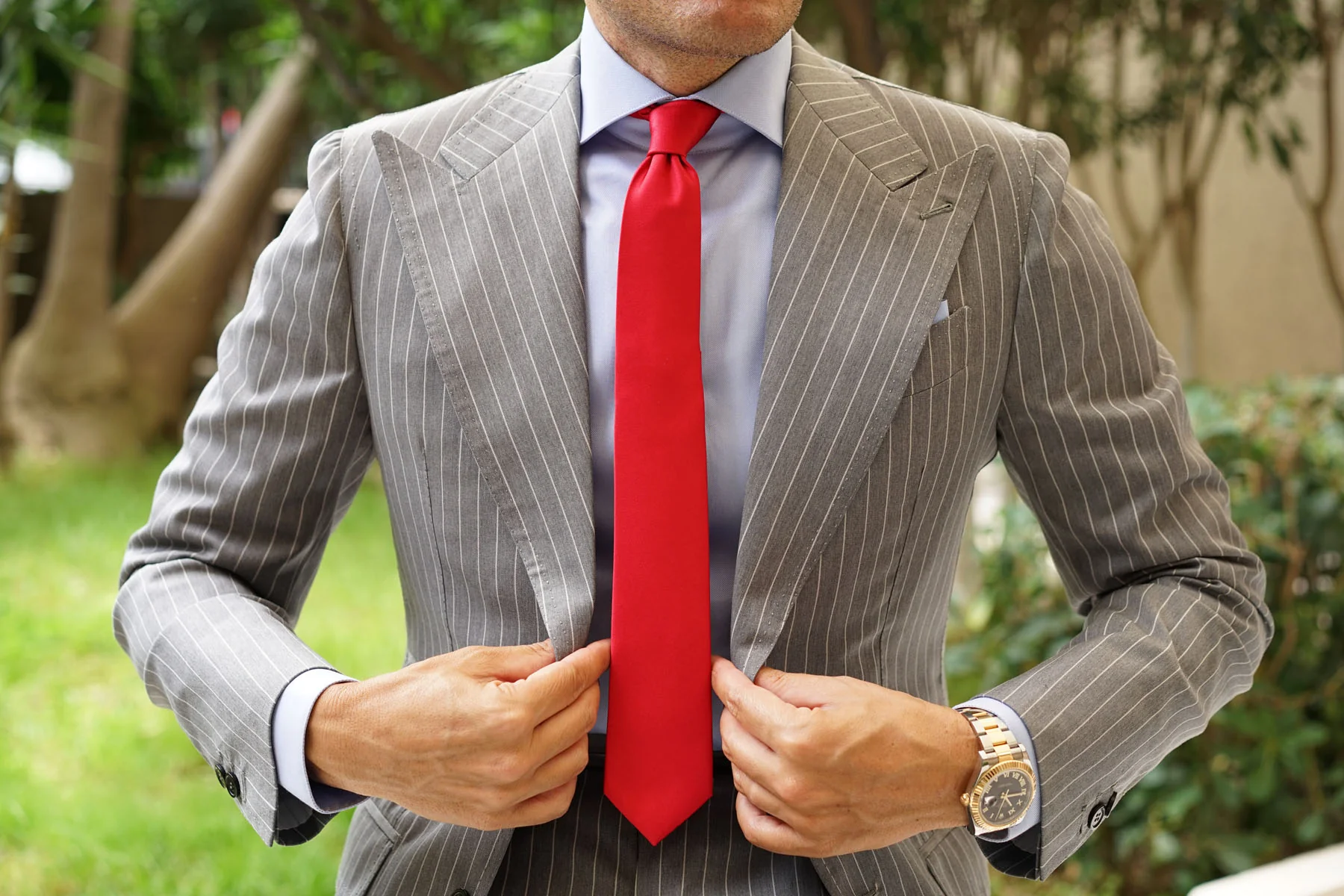 Red Maroon Skinny Tie - Image 5