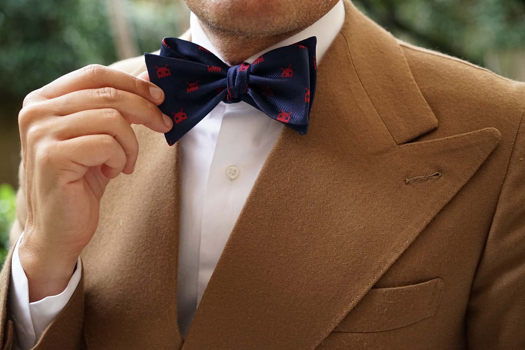 Red Pixel Monster Self Bow Tie - Image 5