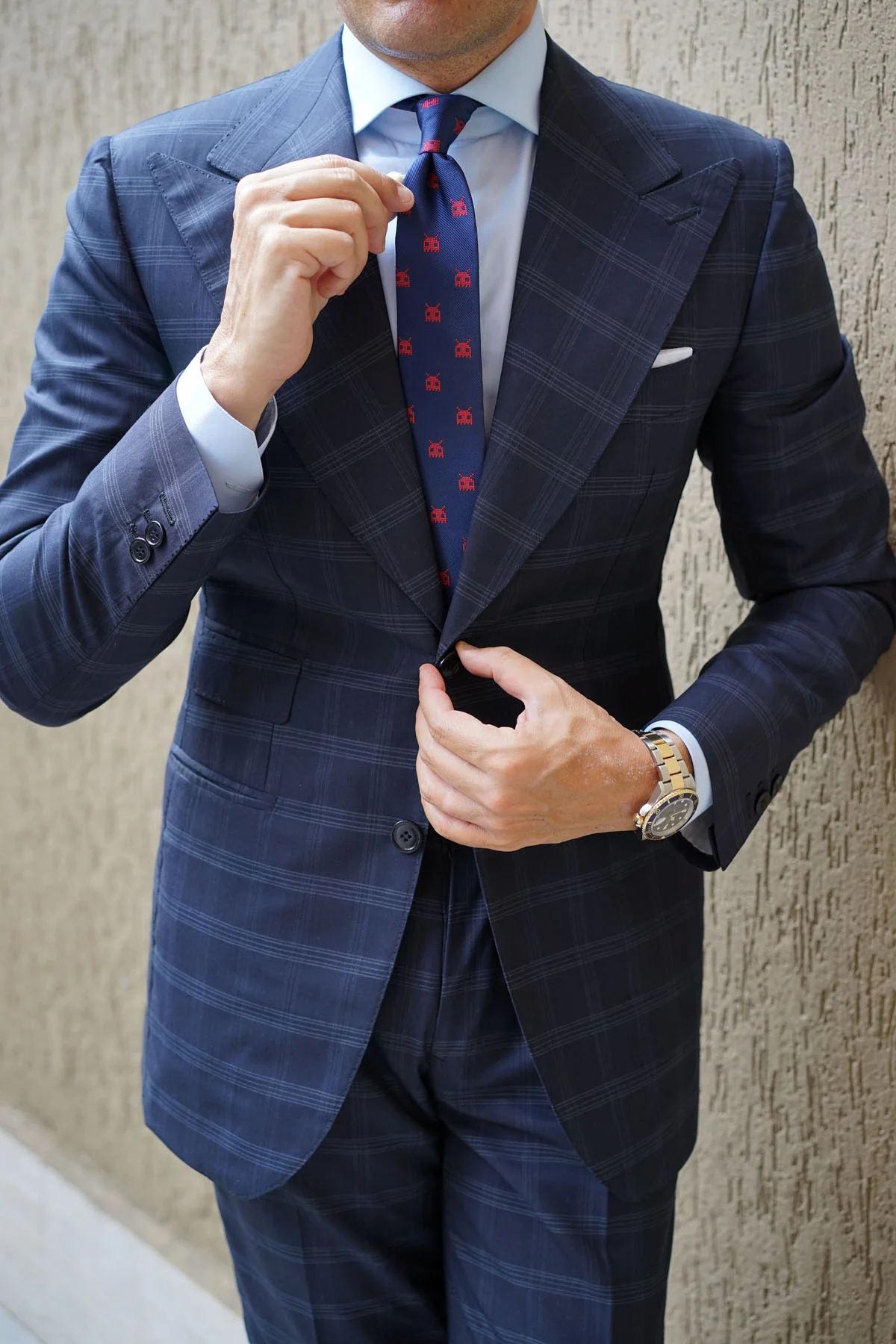 Red Pixel Monster Skinny Tie - Image 5