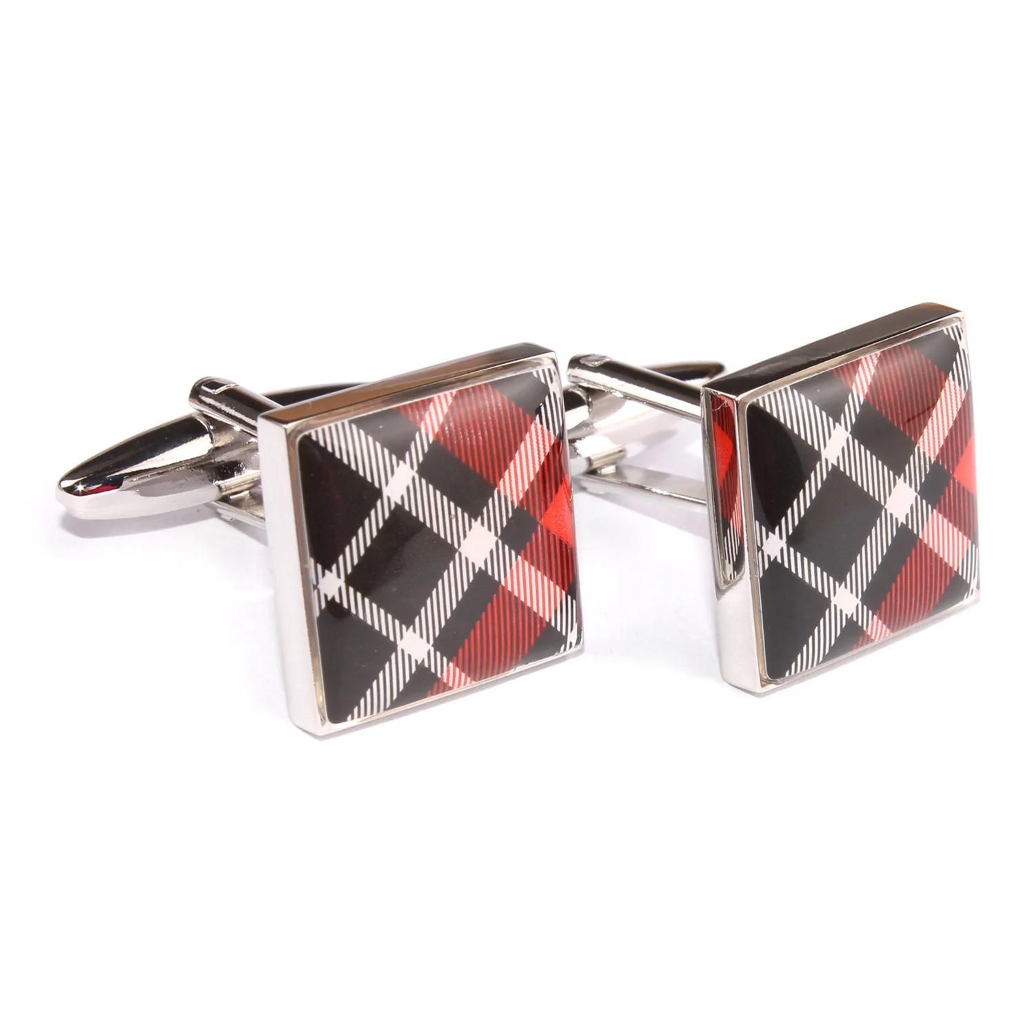 Red Scottish Plaid Cufflinks - Image 2
