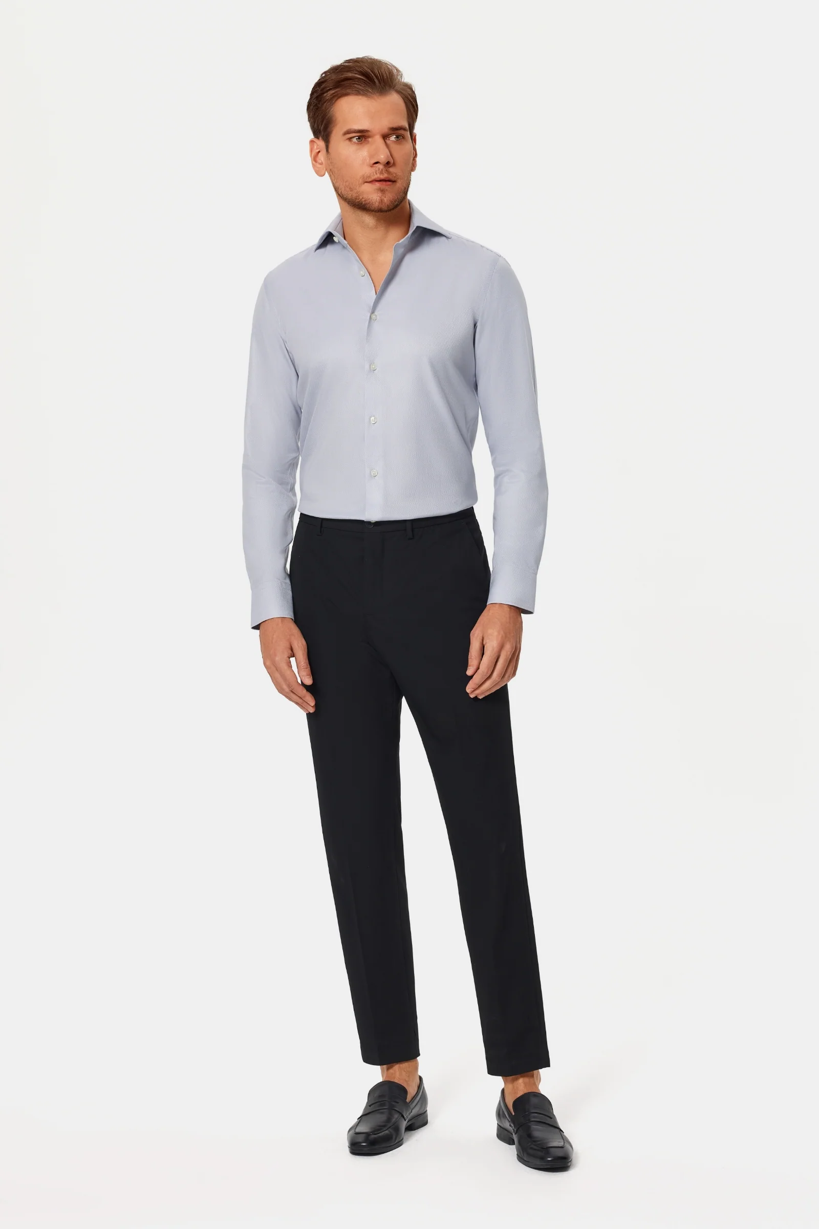 Riskin Light Blue Lucious Non-Iron Shirt - Image 12