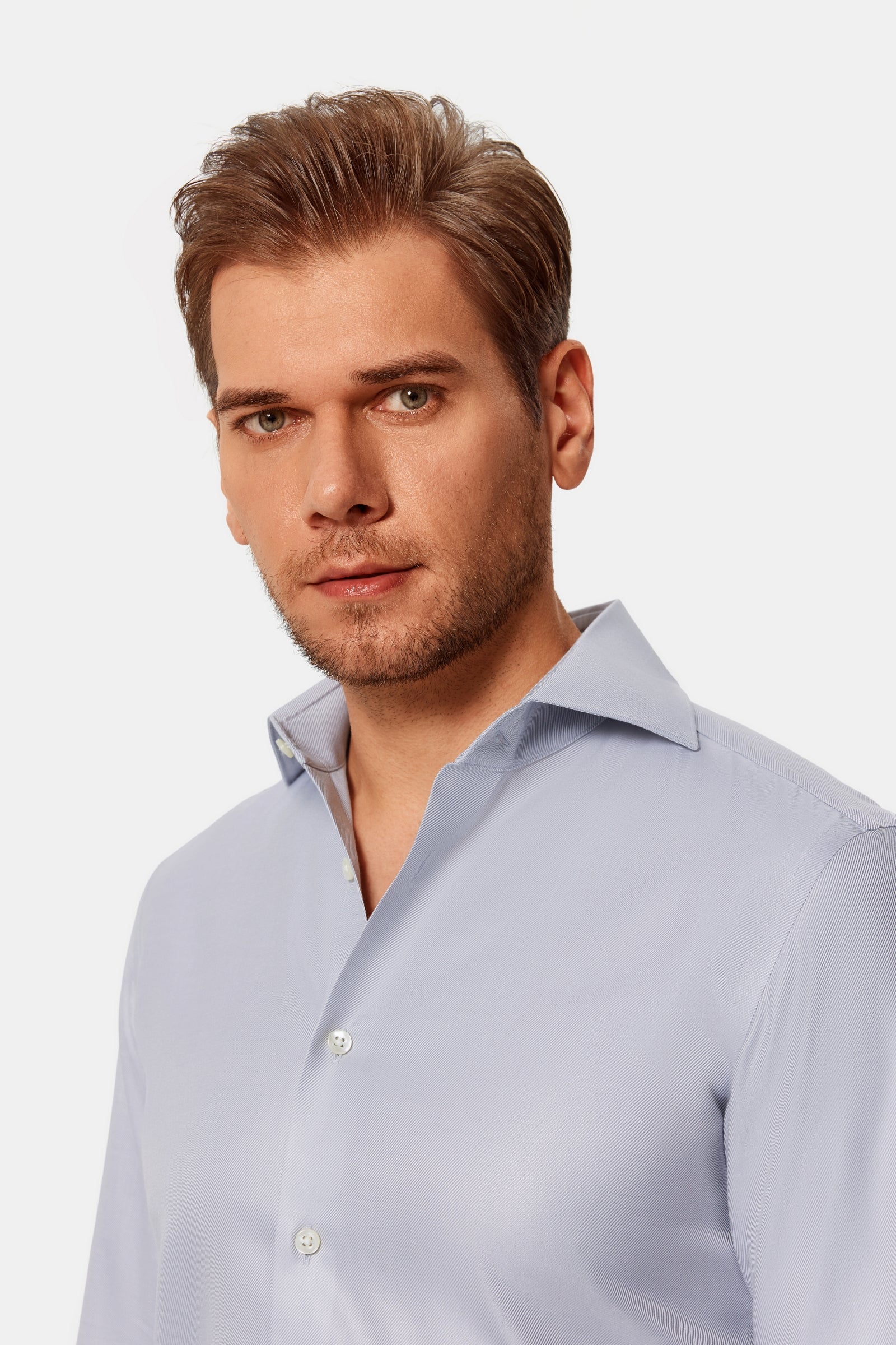 Riskin Light Blue Lucious Non-Iron Shirt - Image 13