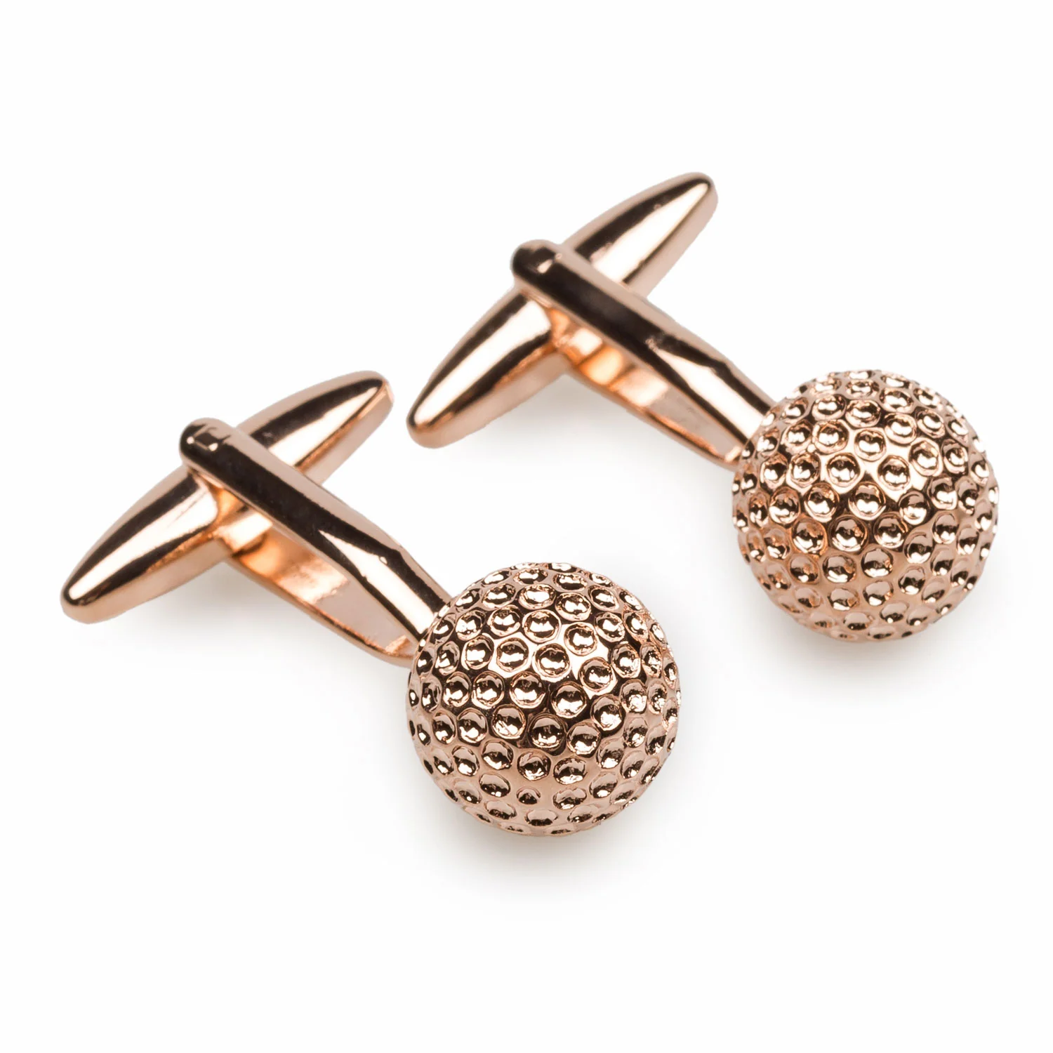 Rose Gold Golf Ball Cufflinks - Image 2