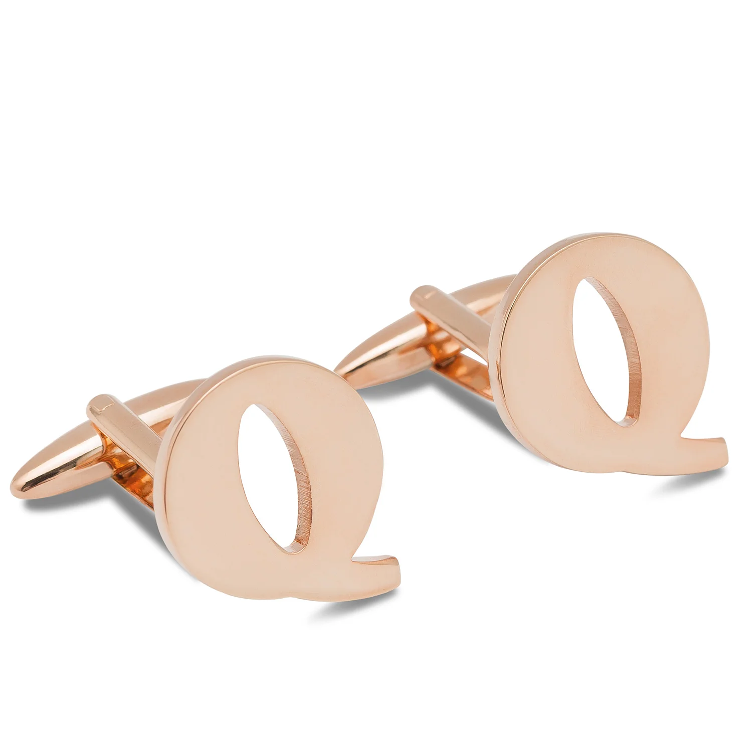 Rose Gold Letter Q Cufflinks - Image 2