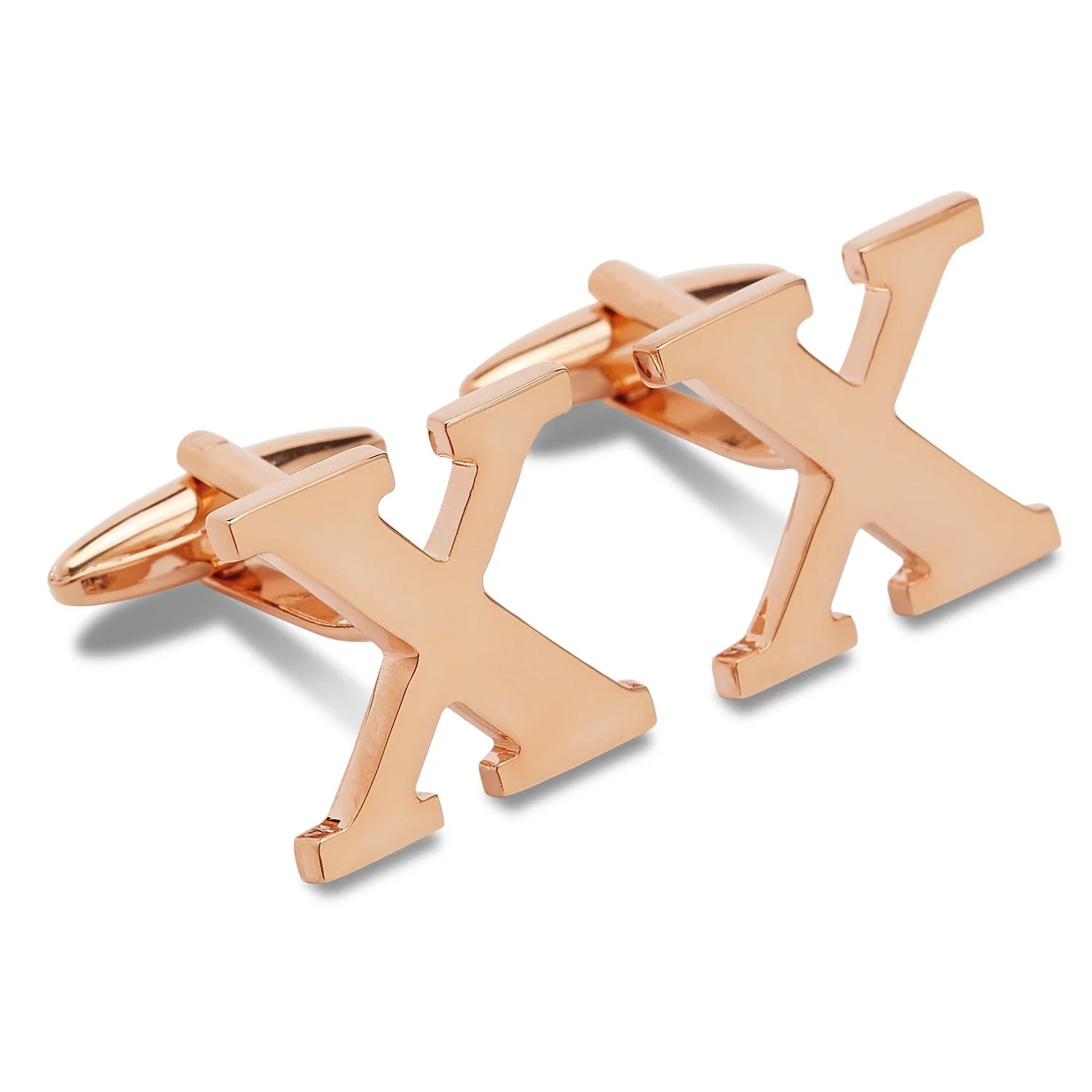Rose Gold Letter X Cufflinks - Image 2