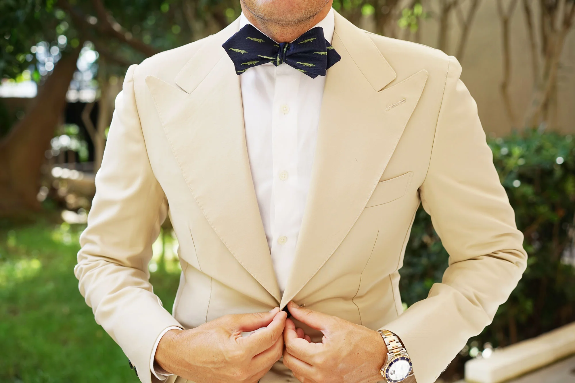 Saltwater Crocodile Diamond Self Bow Tie - Image 8