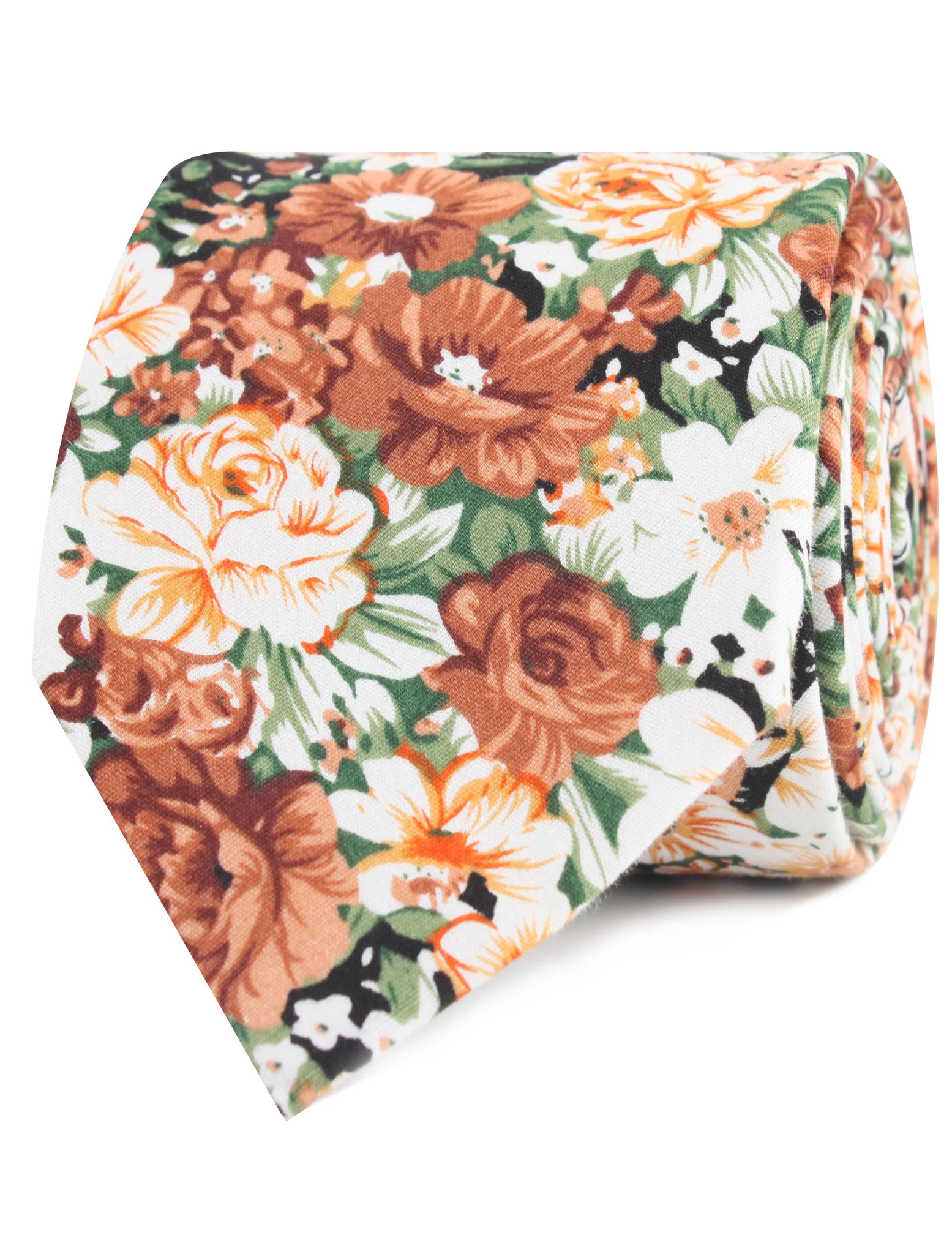 San Pietro Orange Floral Tie - Image 2