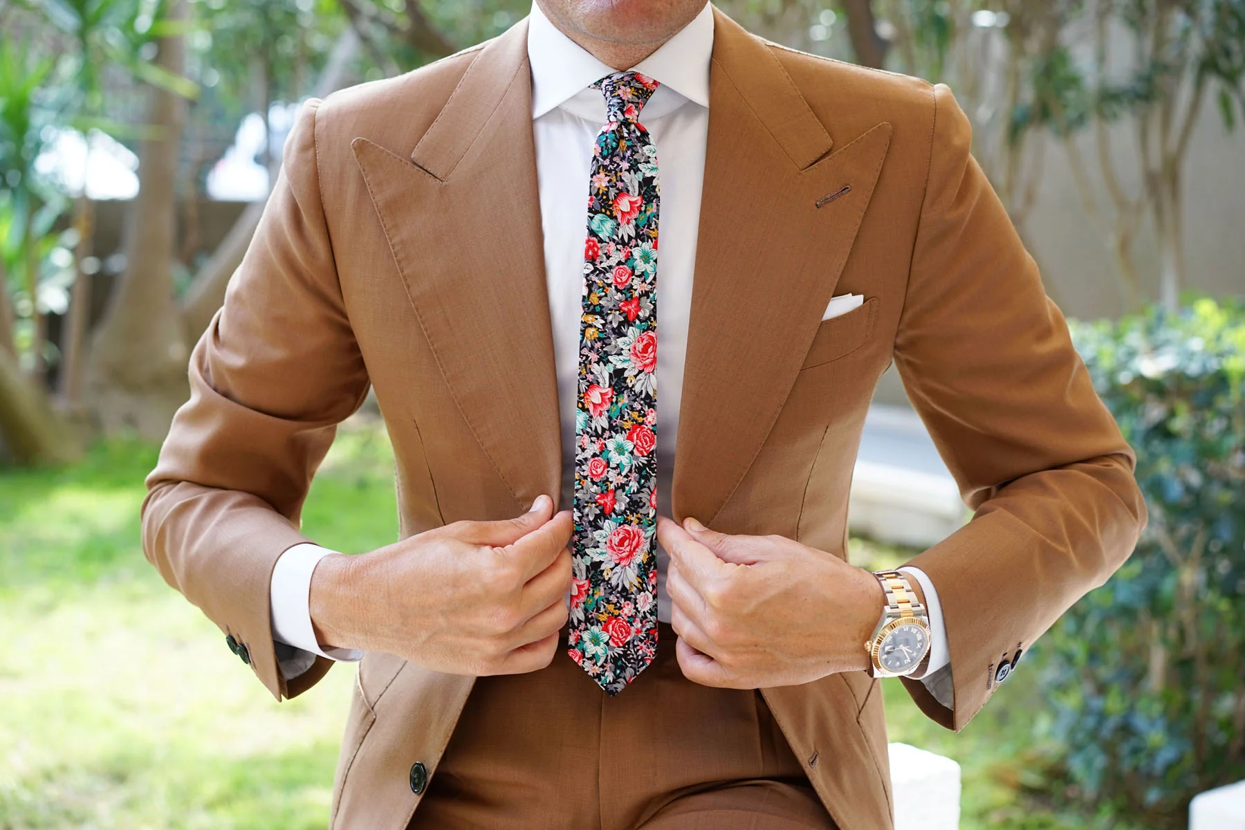 Sardinia Bloom Floral Skinny Tie - Image 4