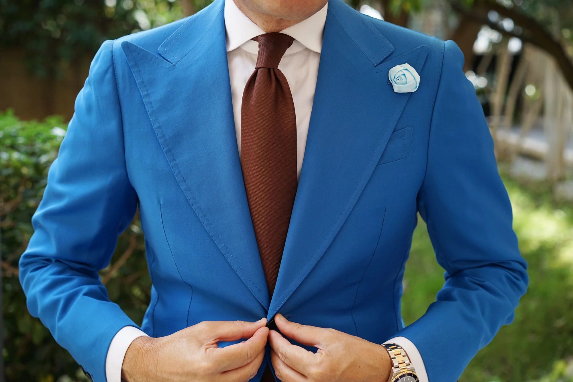 Sea Foam Blue Lapel Flower - Image 8