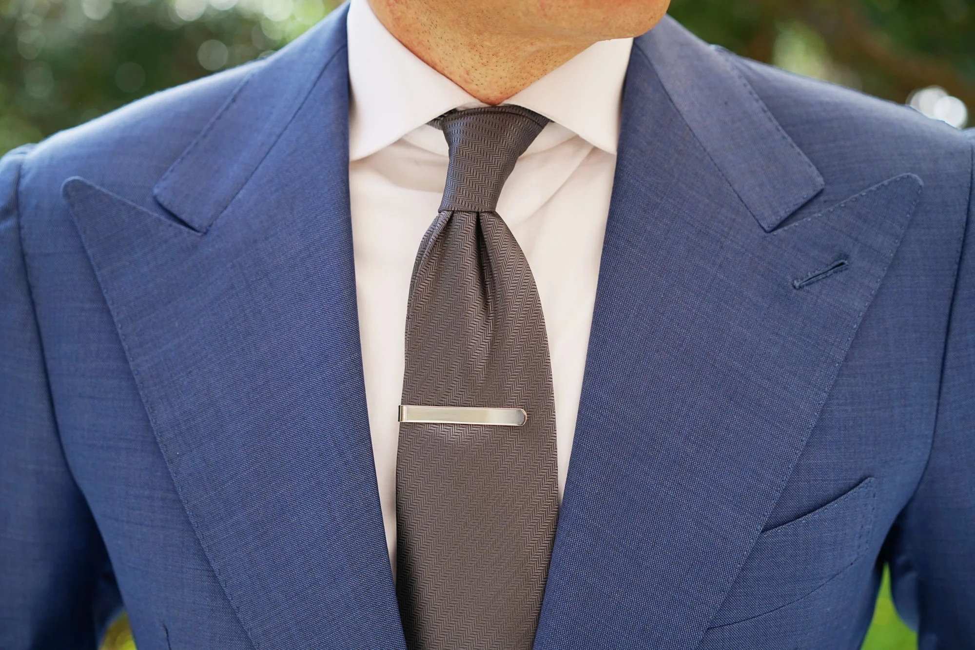 Shining Silver Round Clasp Tie Bar - Image 10