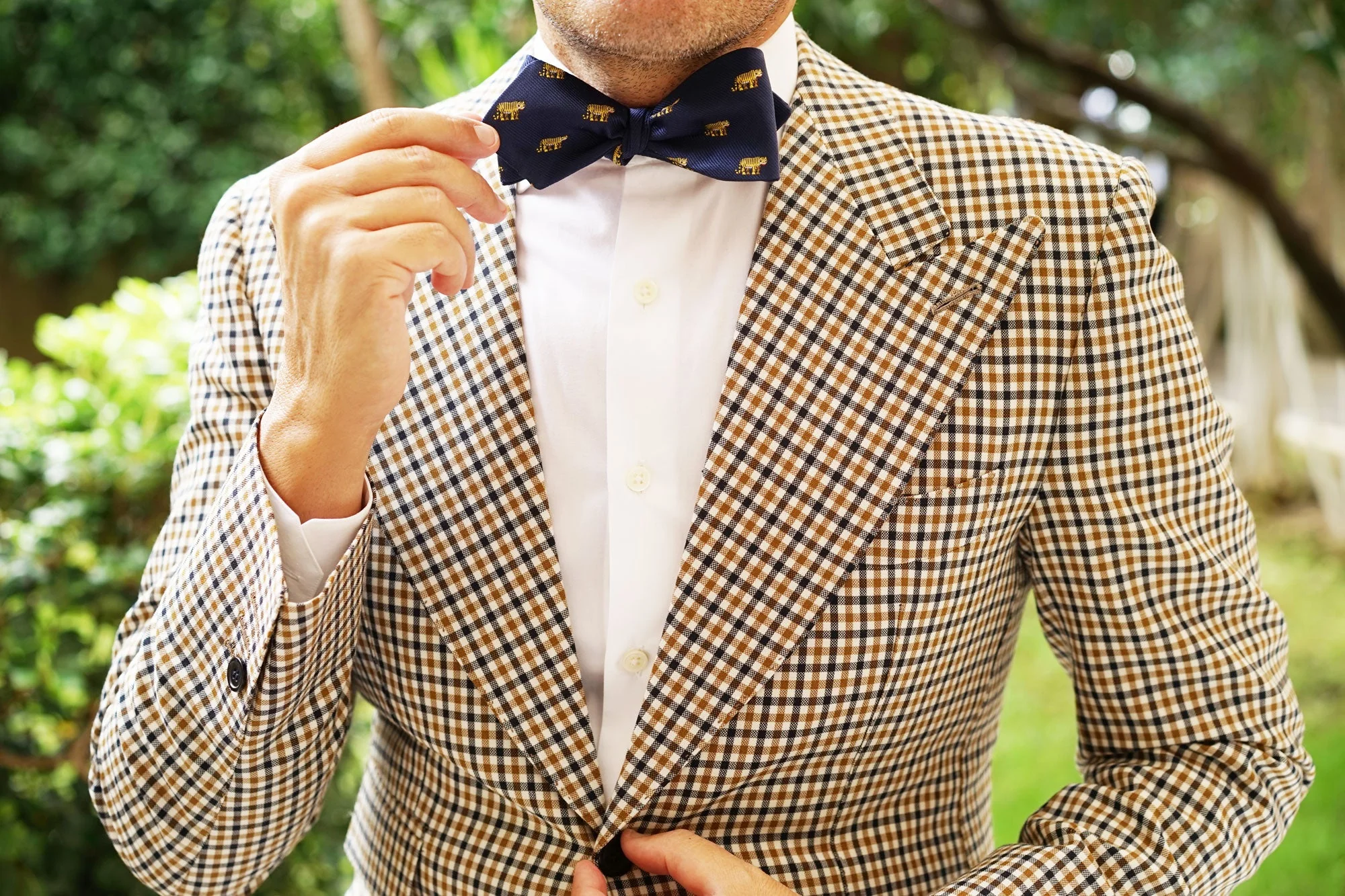 Siberian Tiger Diamond Self Bow Tie - Image 8