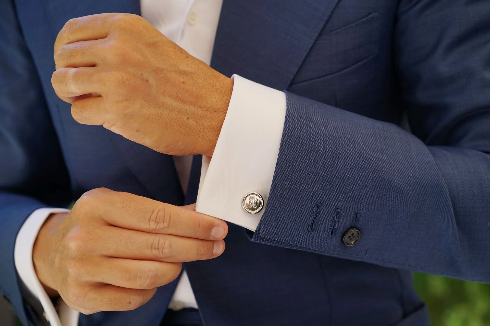 Silver Button Cufflinks - Image 11