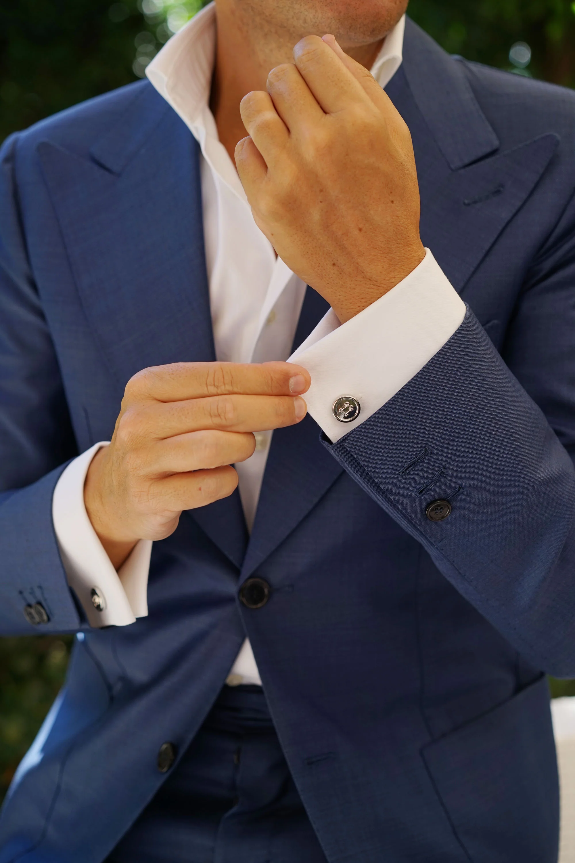 Silver Button Cufflinks - Image 8