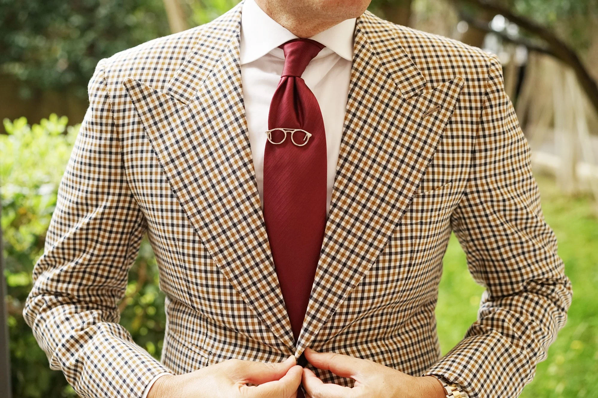 Silver Glasses Tie Bar - Image 8