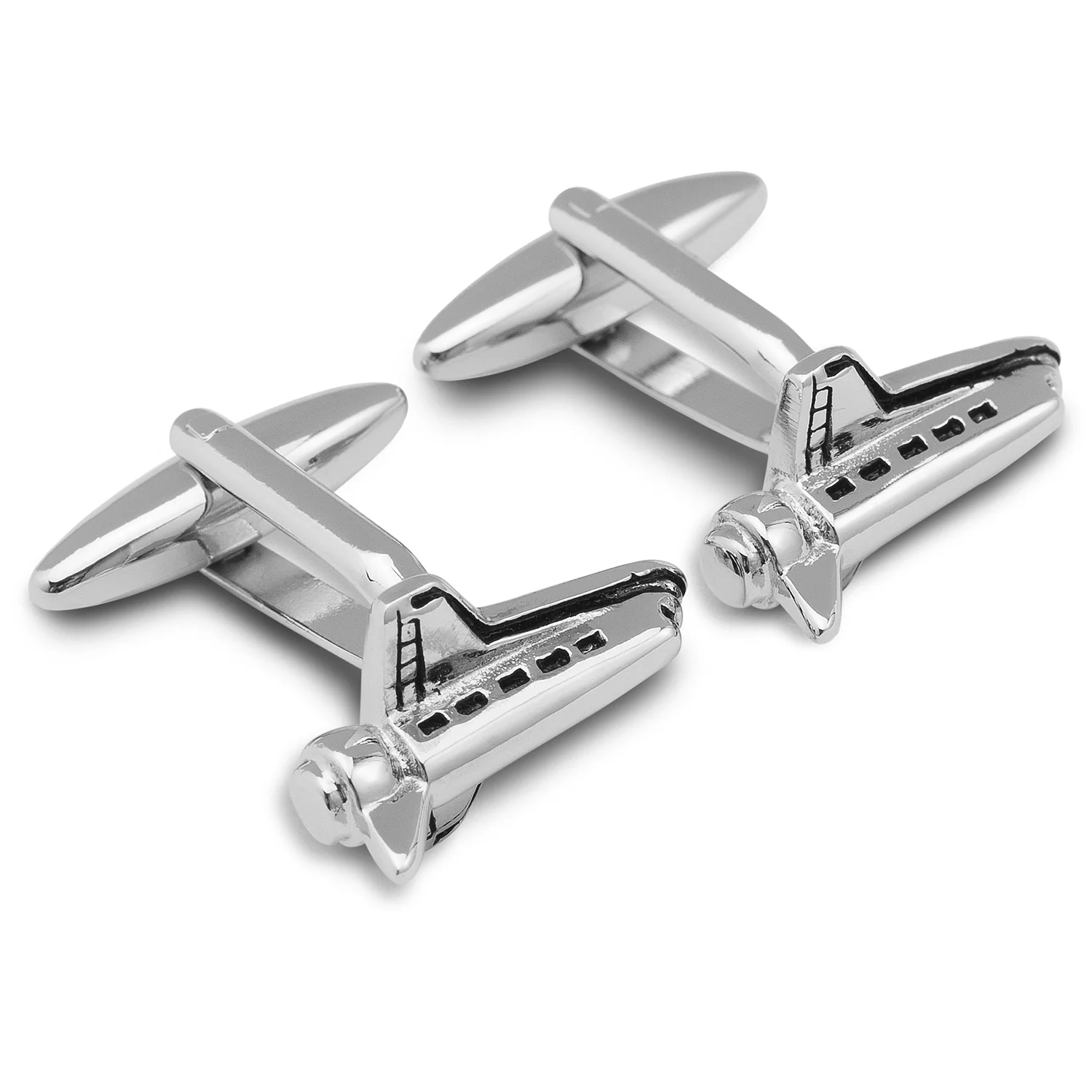 Silver Space Shuttle Cufflinks - Image 2