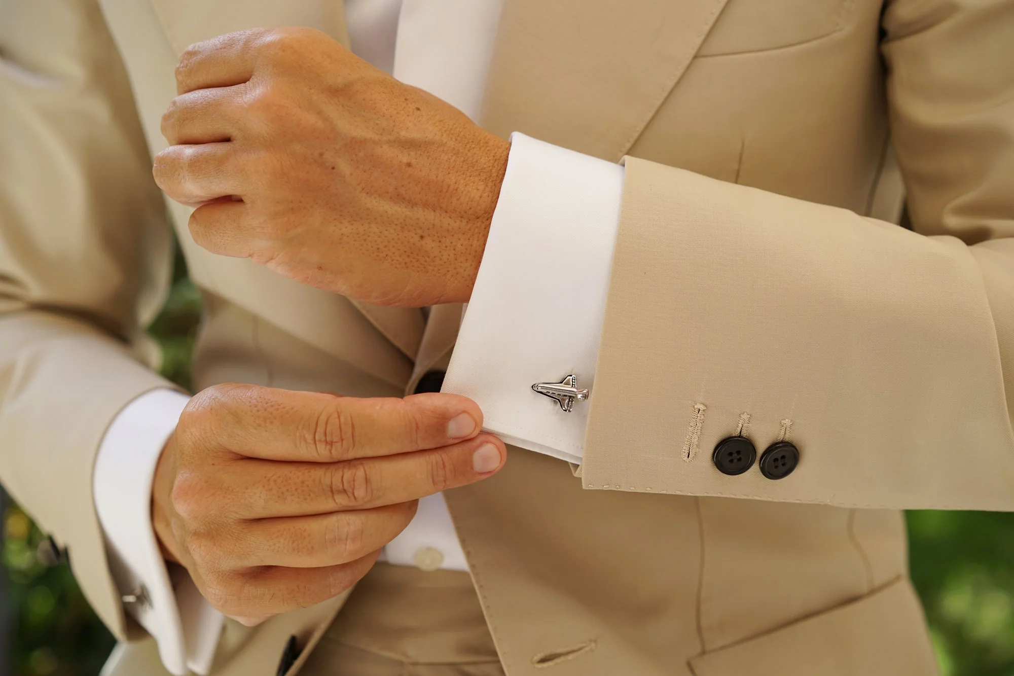 Silver Space Shuttle Cufflinks - Image 6