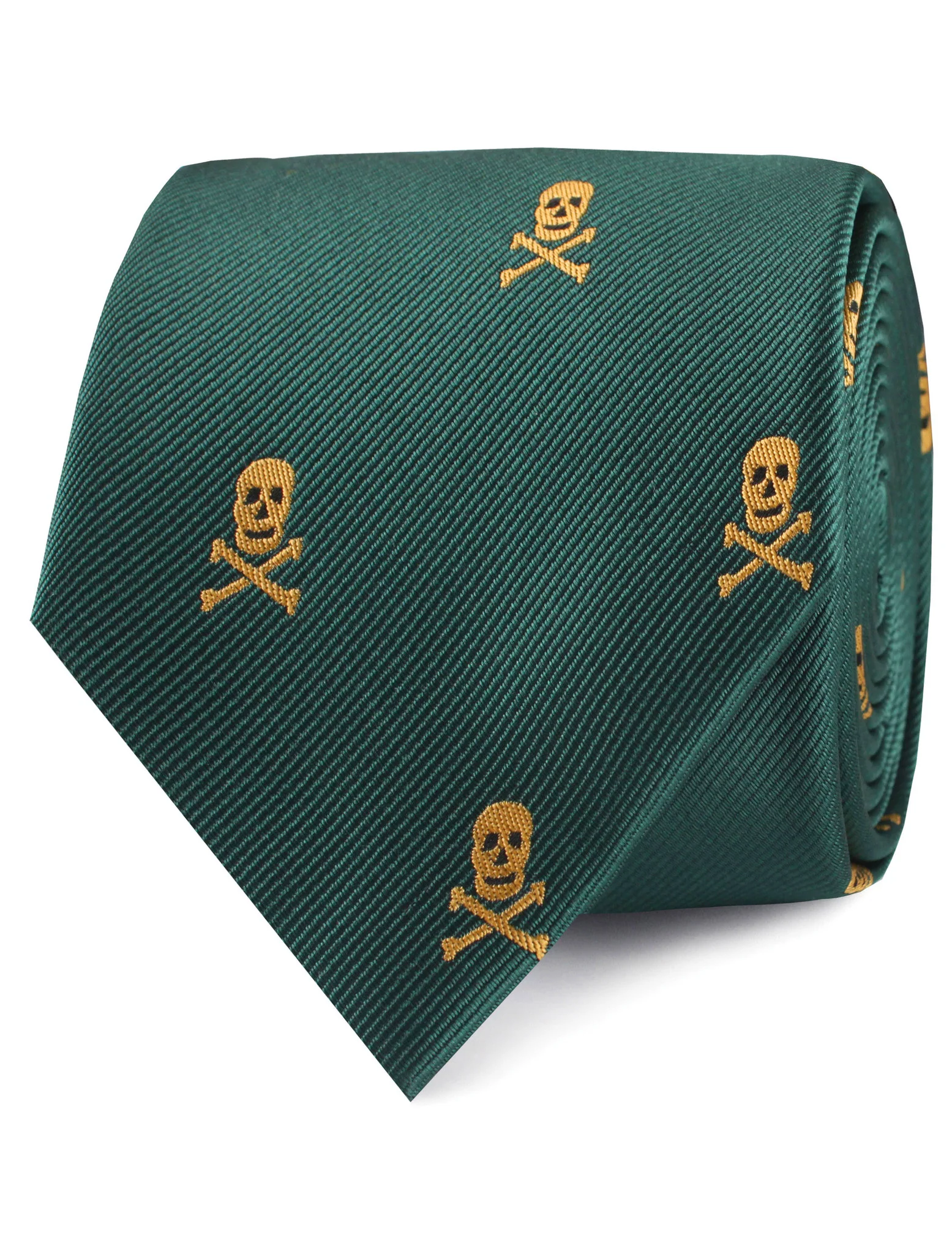 Skull & Crossbones Green Tie - Image 2