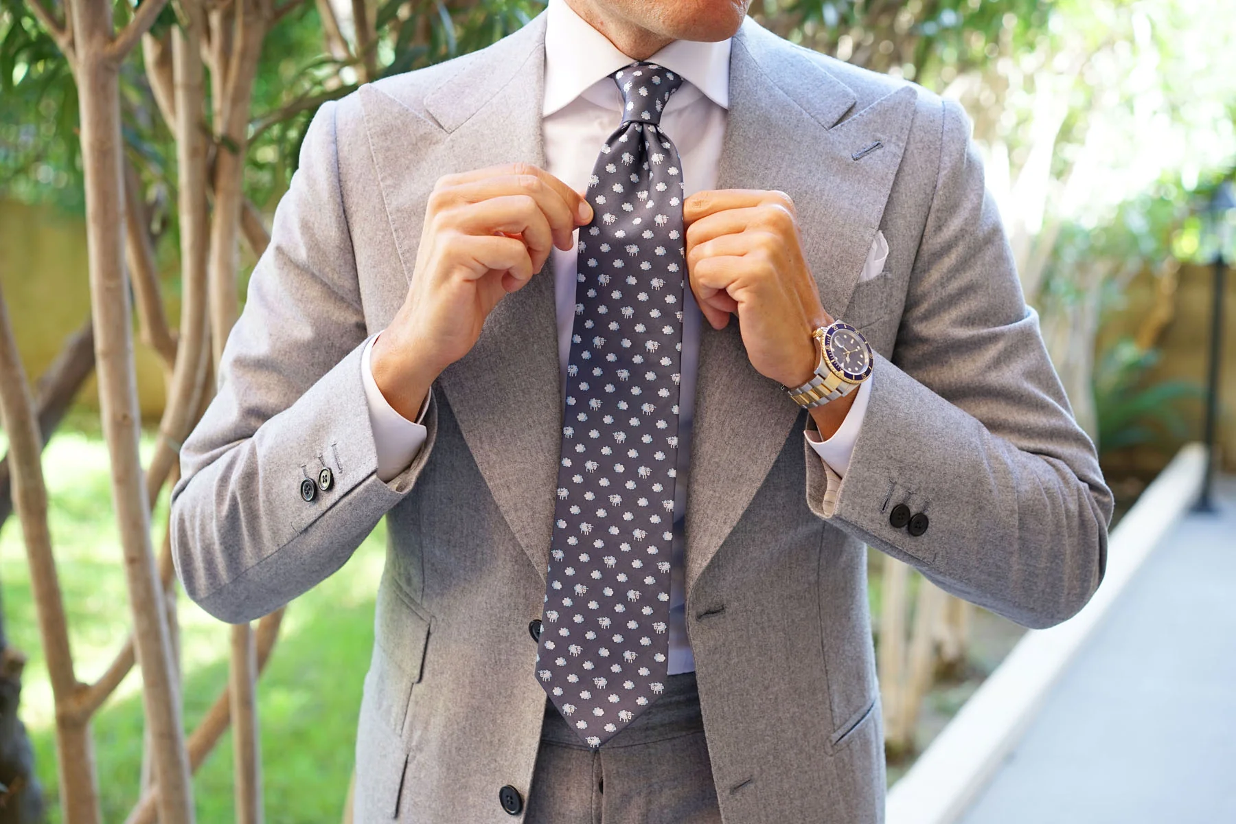 Sleepy Sheep Grey Necktie - Image 11