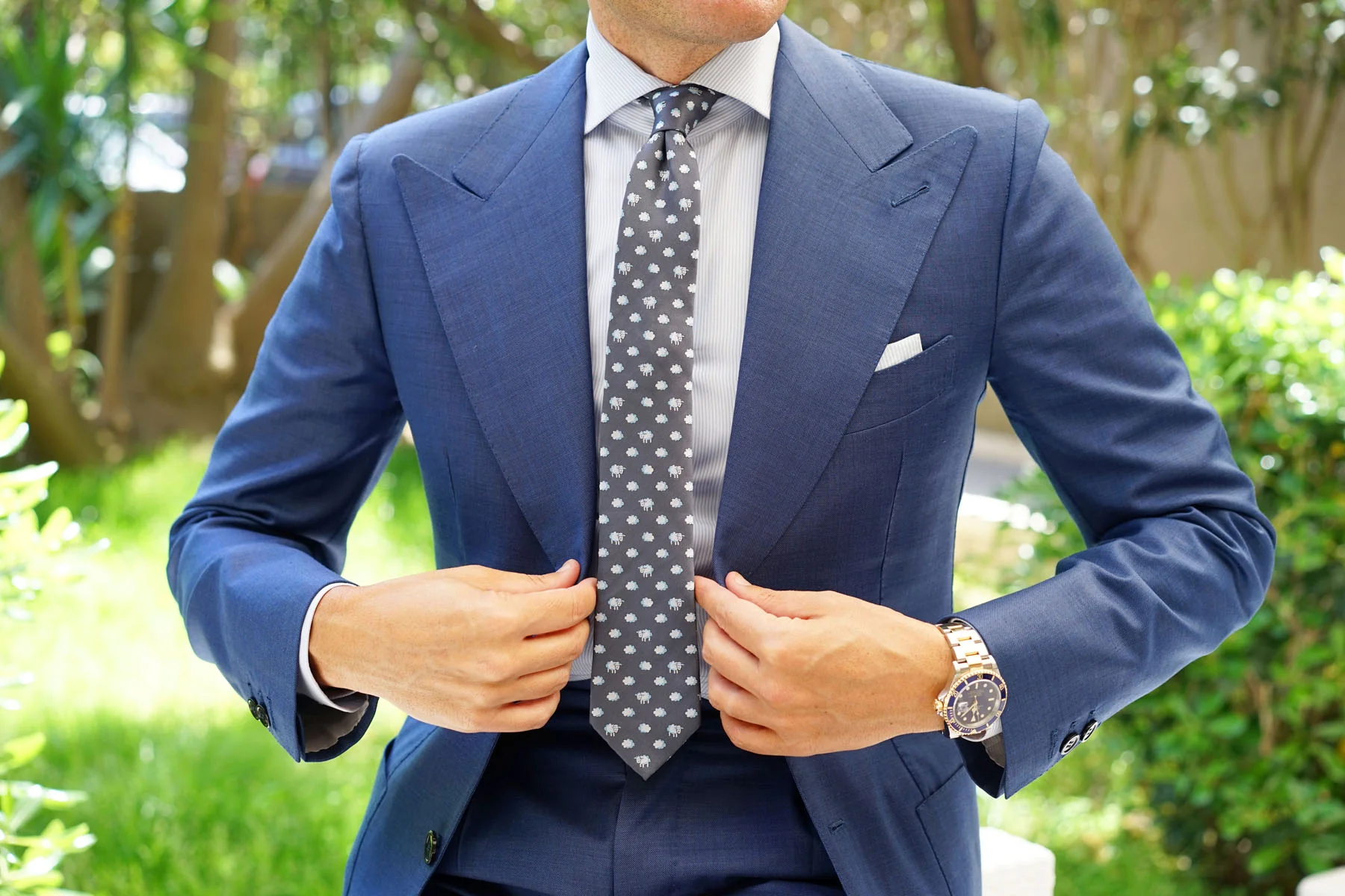 Sleepy Sheep Grey Skinny Tie - Image 4