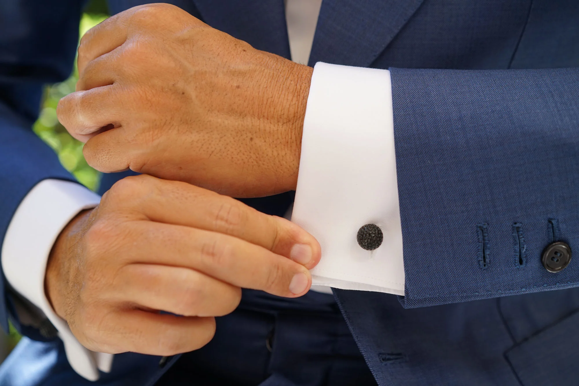 Studded Black Ball Cufflinks - Image 7